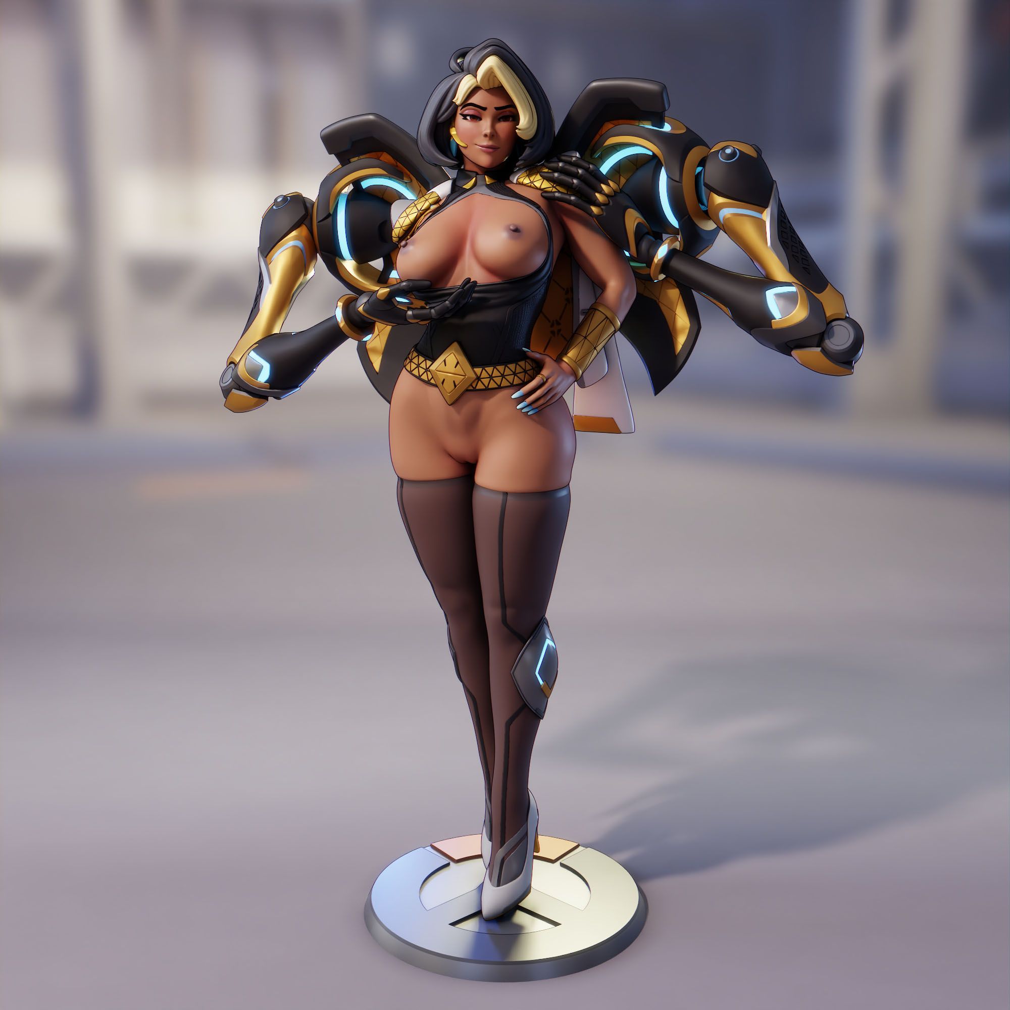 Domina Statue | Overwatch Fan Art by FunserviceSTL SFW,NSFW,Futa 3d printed,3d printed statue,nsfw statue,futa statue,Domina Statue,Overwatch Statue,futa figurines,futanari figurines,futanari statue