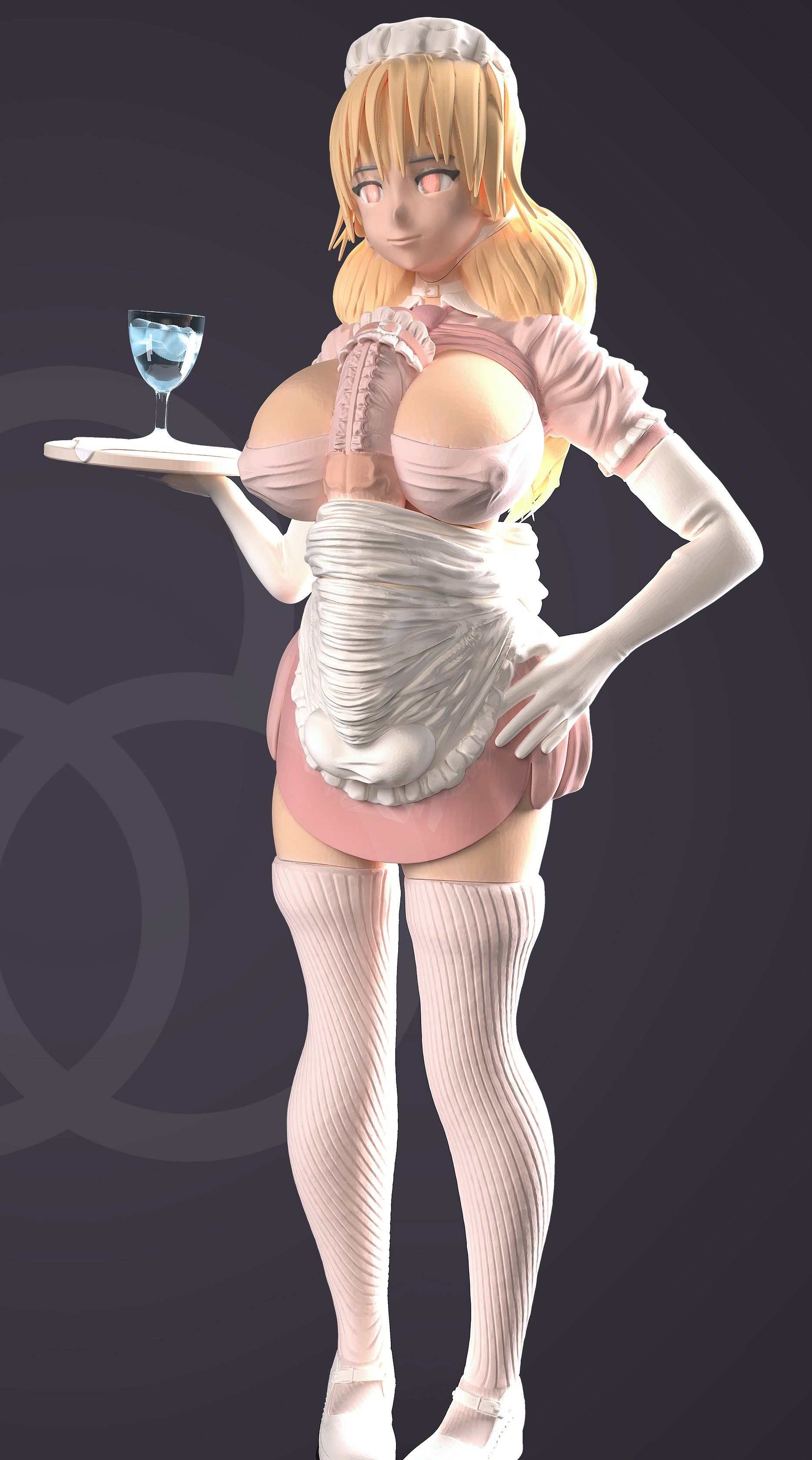 Maid Girl Futa Statue | Original Fan Art by FutaFantasy Futa 3d printed statue,3d printed,nsfw statue,3d printed figure,Maid Girl Statue,futa statue,futa figurines,futanari figurines,futanari statue,original statue