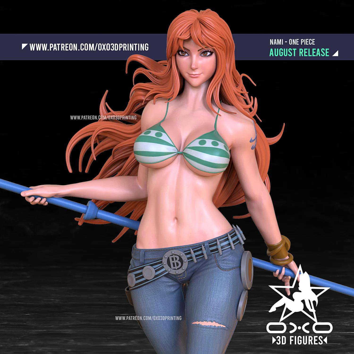Nami Statue | One Piece Fan Art by OXO3D SFW,NSFW 3d printed,3d printed statue,3d printed figure,Nami Statue,One Piece,nsfw statue