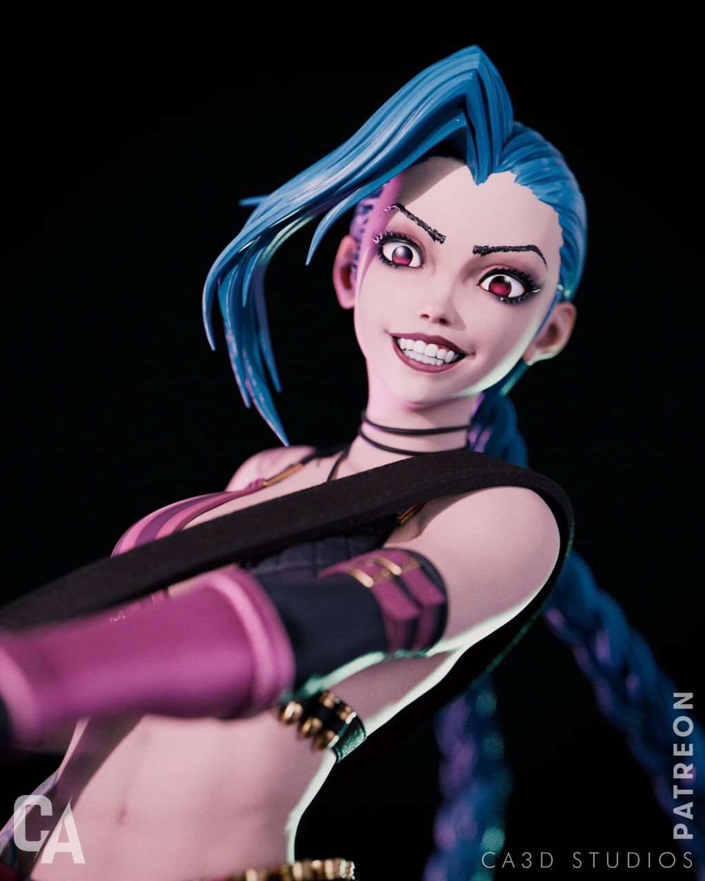 Jinx Statue | Arcane Fan Art by CA3dART