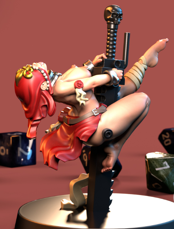 Repenting Chain Rider Miniature | DnD Fan Art by Jigglystix NSFW 3d printed,miniature,40k miniature,Repenting Chain Rider,3d printed miniature,nsfw miniature