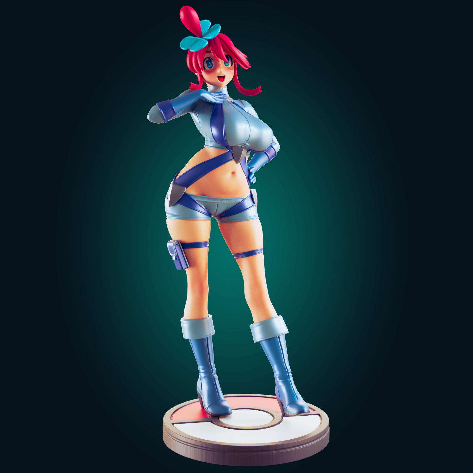 Statua Skyla Trainer | Pokémon Fan art di Officer Rhu SFW,NSFW,Futa 3d printed statue,3d printed,3d printed figure,Skyla Trainer Statue,Pokemon Statue,futa statue,futa figurines,futanari figurines,futanari statue