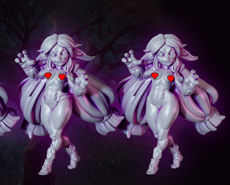 Bugbear Brutina Miniature | DnD Fan Art by Gaz Minis SFW,NSFW 3d printed,miniature,dnd miniature,Bugbear Brutina,3d printed miniature,nsfw miniature