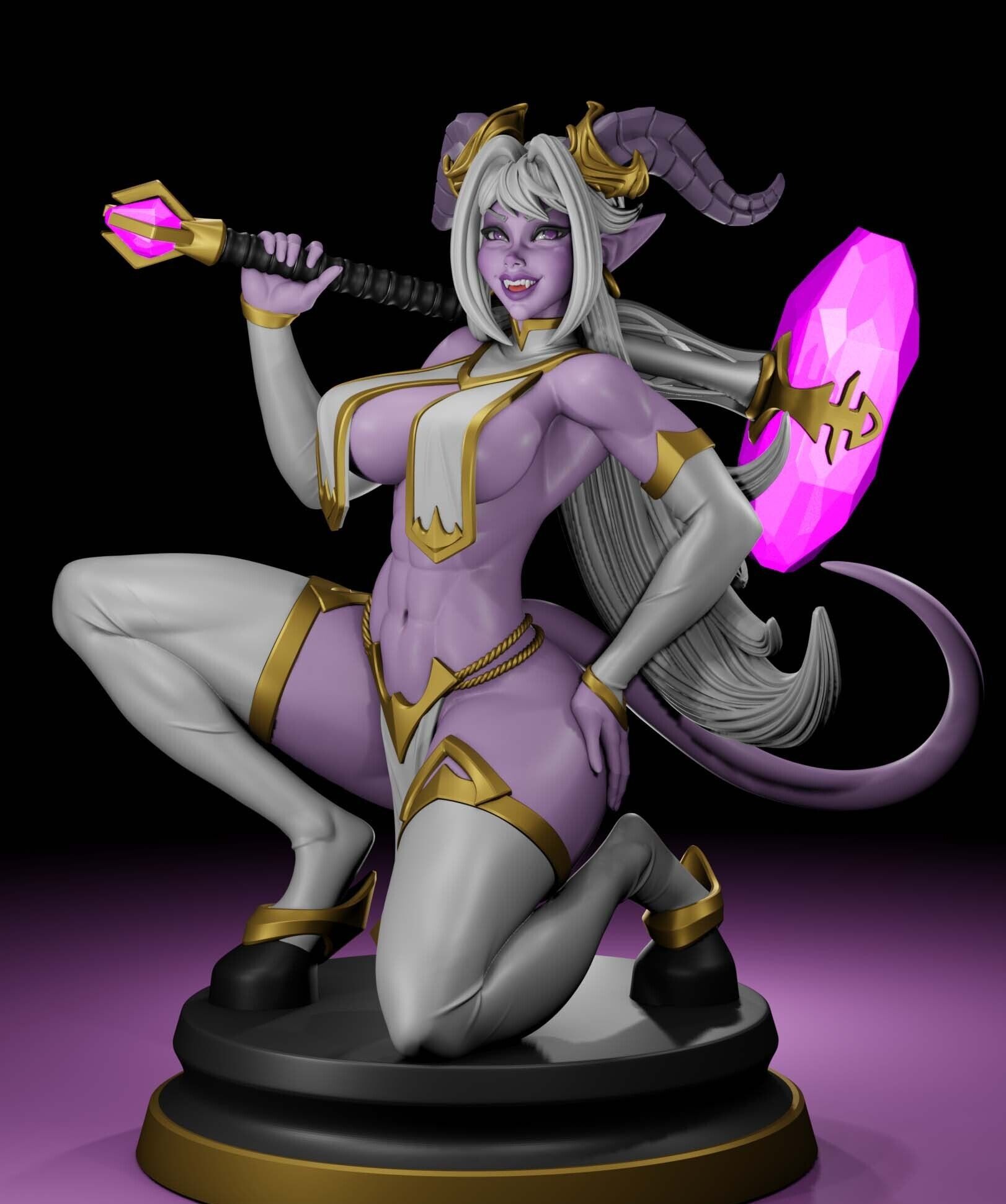 Estatua Draenei Girl | World of Warcraft Fan Art por Digital Dark SFW,NSFW,Futa 3d printed statue,3d printed,nsfw statue,futa statue,3d printed figure,Draenei Girl Statue