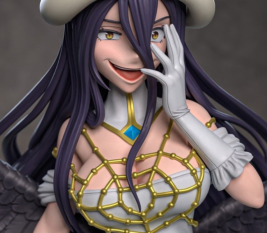 Albedo Statue | Overlord Fan Art by Azerama SFW,NSFW 3d printed,3d printed statue,nsfw statue,Albedo statue,Overlord statue