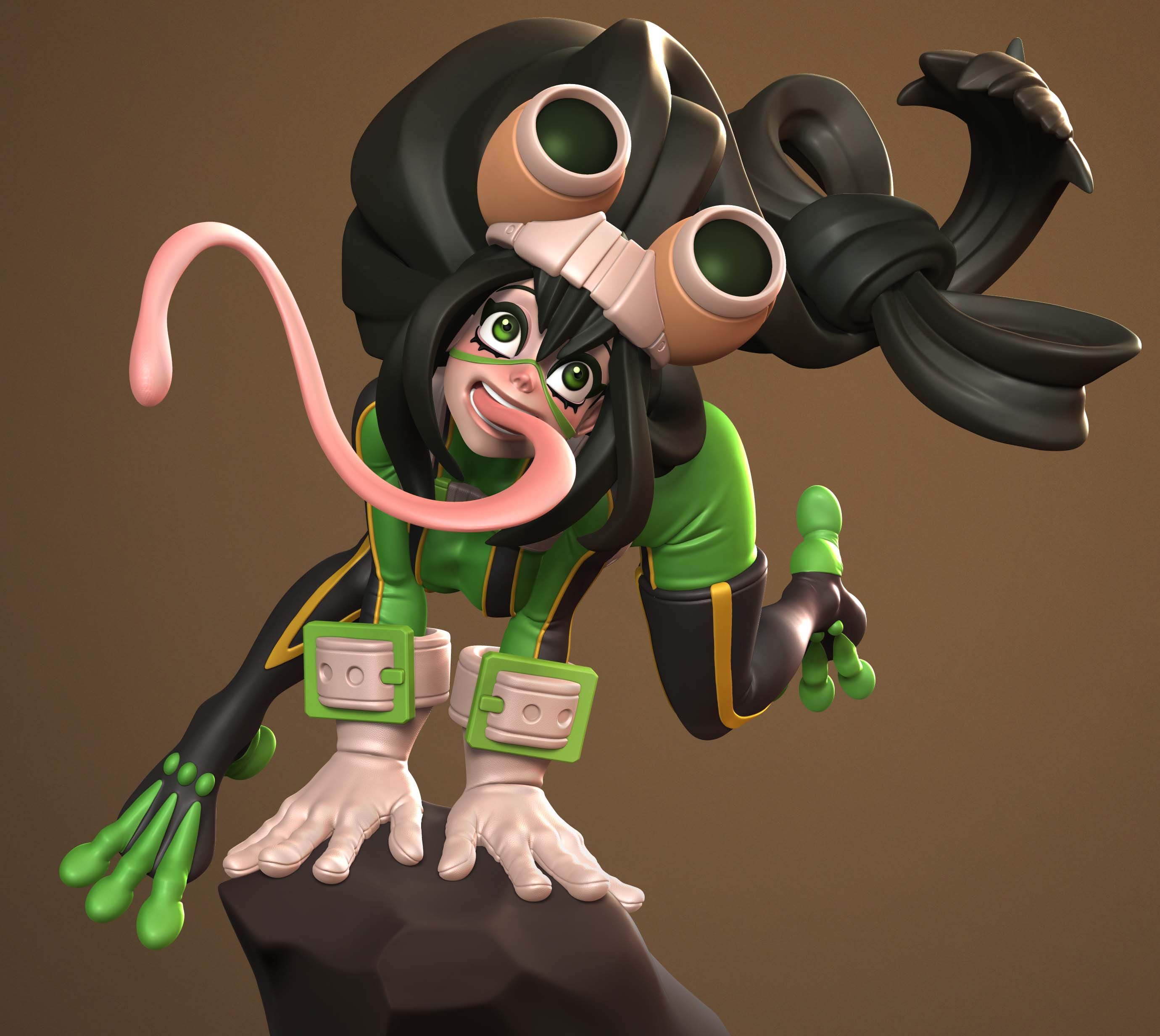 Tsuyu Asui Statue | My Hero Academia Man Fanart von Dinamuuu3d SFW,NSFW 3d printed statue,3d printed,Tsuyu Asui Statue ,3d printed figure,nsfw statue,My Hero Academia Statue