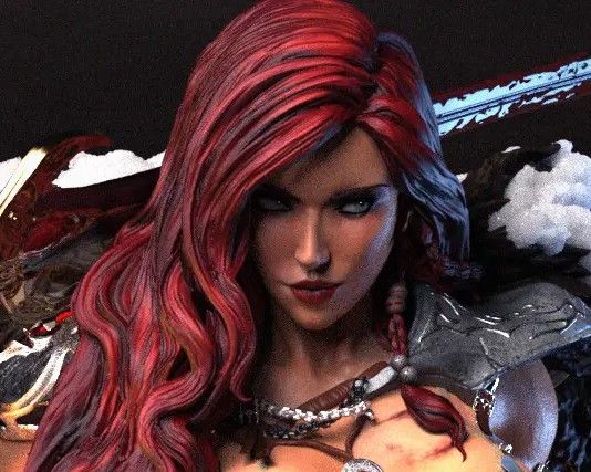 Red Sonja Statue | Marvel Fan Art by Pop Totem SFW null