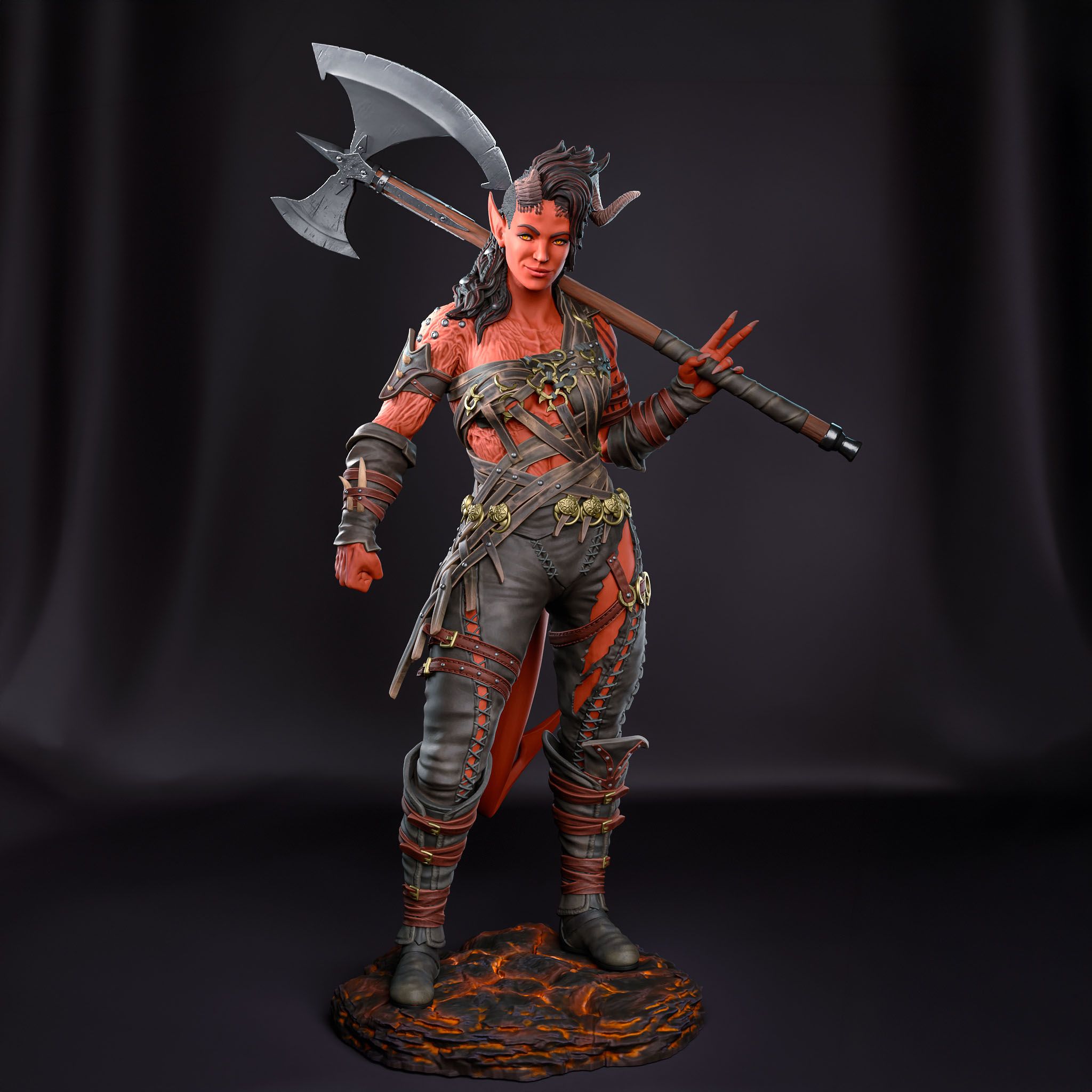 Karlach Statue | Baldur's Gate 3 Fan Art by Bulkamancer SFW 3d printed statue,3d printed,Baldur's Gate Statue,3d printed figure,Karlach statue