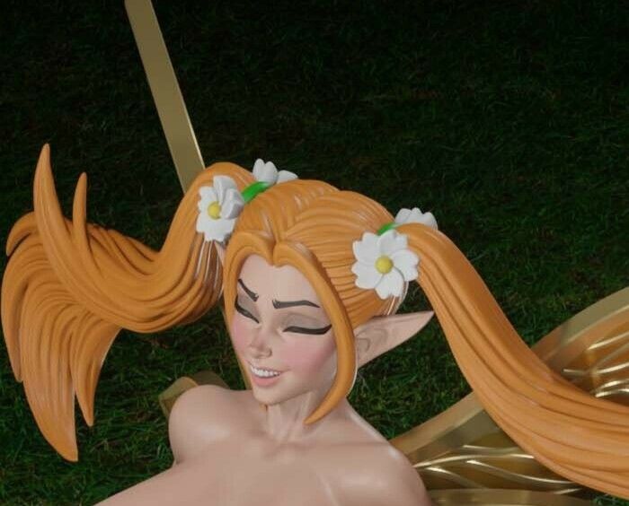 Flying Fairy Statue | Original Fan Art by Digital Dark NSFW,Futa 3d printed statue,3d printed,nsfw statue,futa statue,Flying Fairy Statue