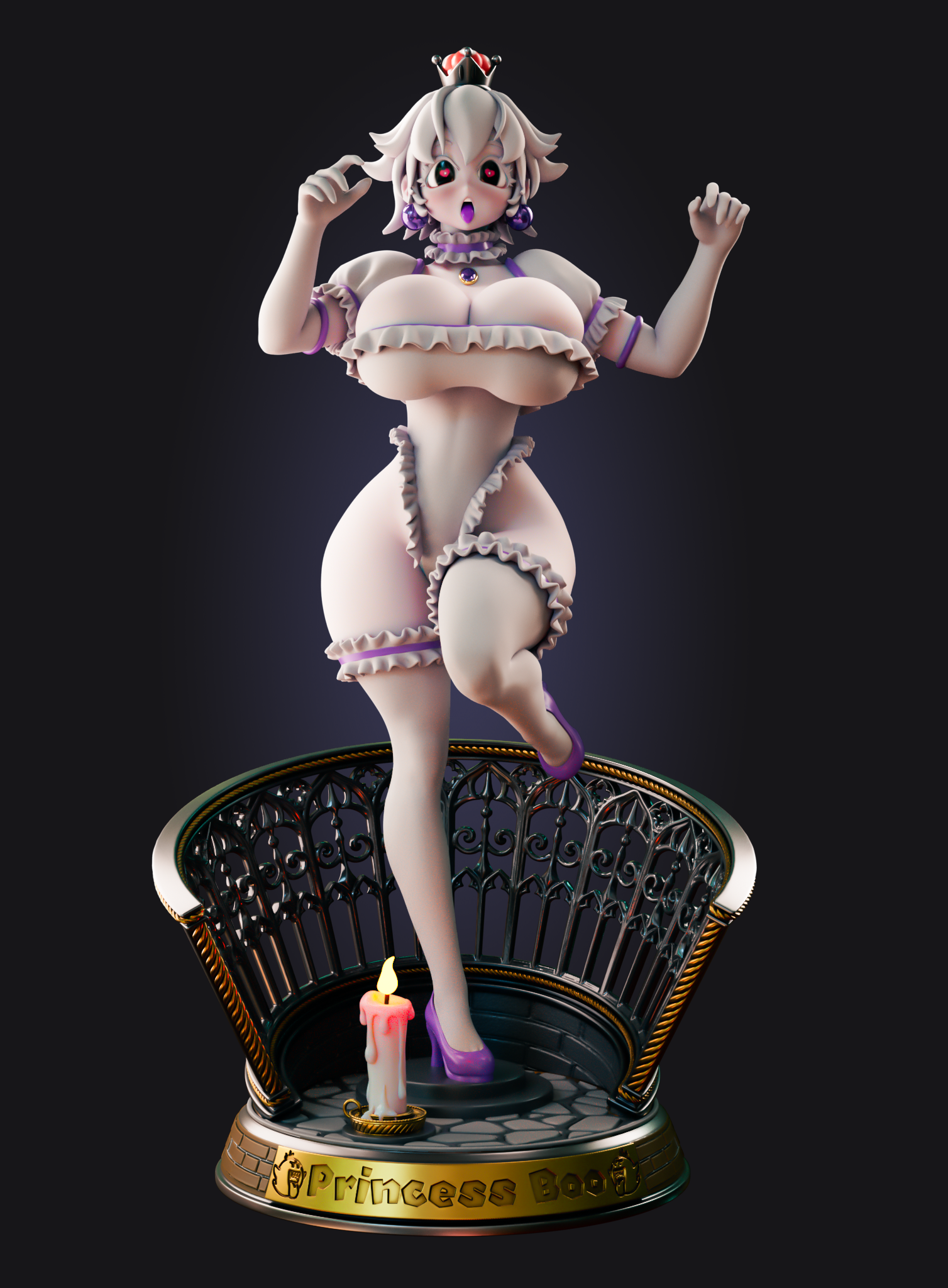 Princess Booette Ultra Thicc Statue | Super Mario Fan Art by Officer Rhu SFW 3d printed,Princess Booette statue,Super Mario statue,furry statue,3d printed figure