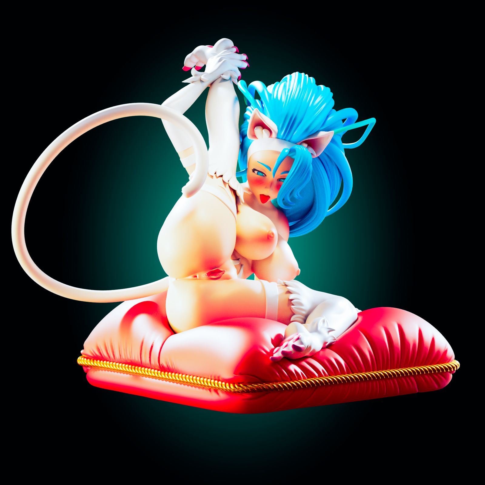 Felicia Stacked Statue | Darkstalkers Fan Art by Officer Rhu SFW,NSFW,Futa 3d printed statue,3d printed,nsfw statue,furry statue,futa statue,Felicia Stacked Statue,Darkstalkers Statue