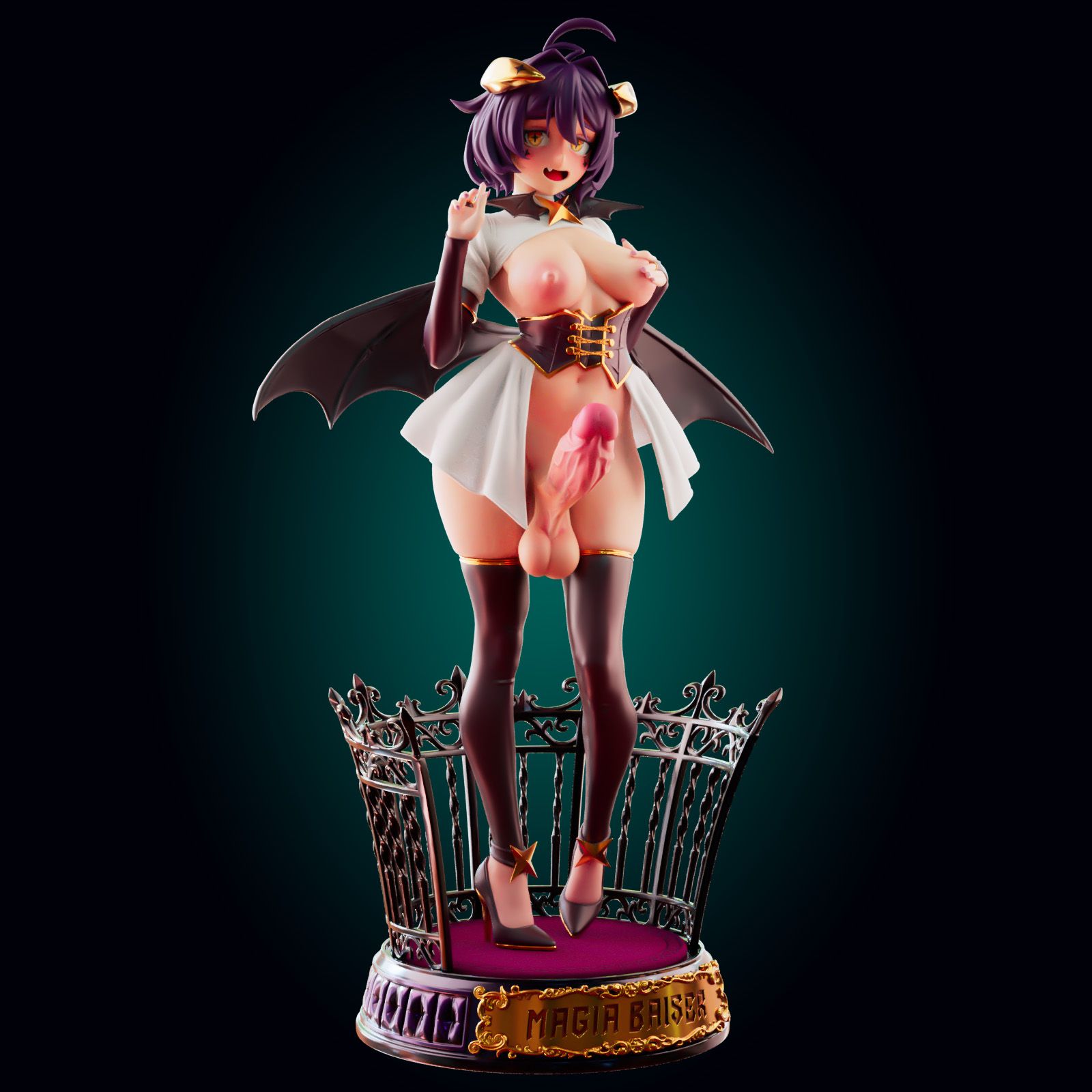 Magia Baiser Statue | Gushing Over Magical Girls Fan Art by Officer Rhu SFW,NSFW,Futa 3d printed statue,3d printed,3d printed figure,Magia Baiser Statue,Gushing Over Magical Girls Statue,futa statue,futa figurines,futanari figurines,futanari statue