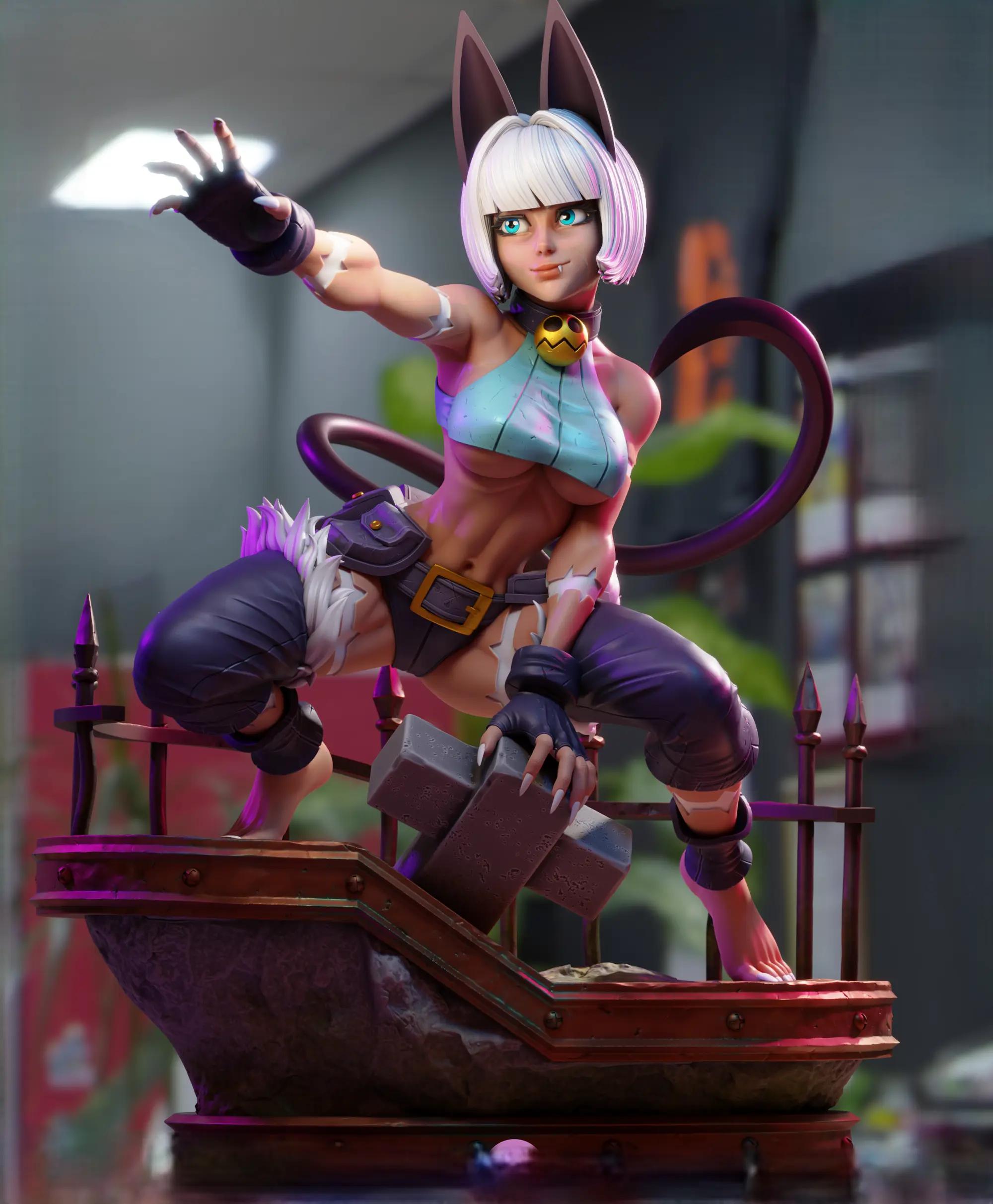 Ms. Fortune Statue | Skullgirls Fan Art by 3Dmoonn SFW,NSFW 3d printed,3d printed statue,Ms. Fortune Statue,Skullgirls statue,nsfw statue