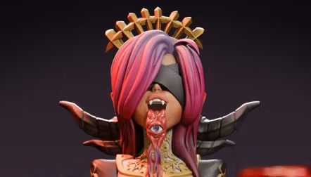 Demon Nun Eisheth Miniature | DnD Fan Art by Jigglystix NSFW 3d printed,miniature,dnd miniature,Demon Nun Eisheth,3d printed miniature