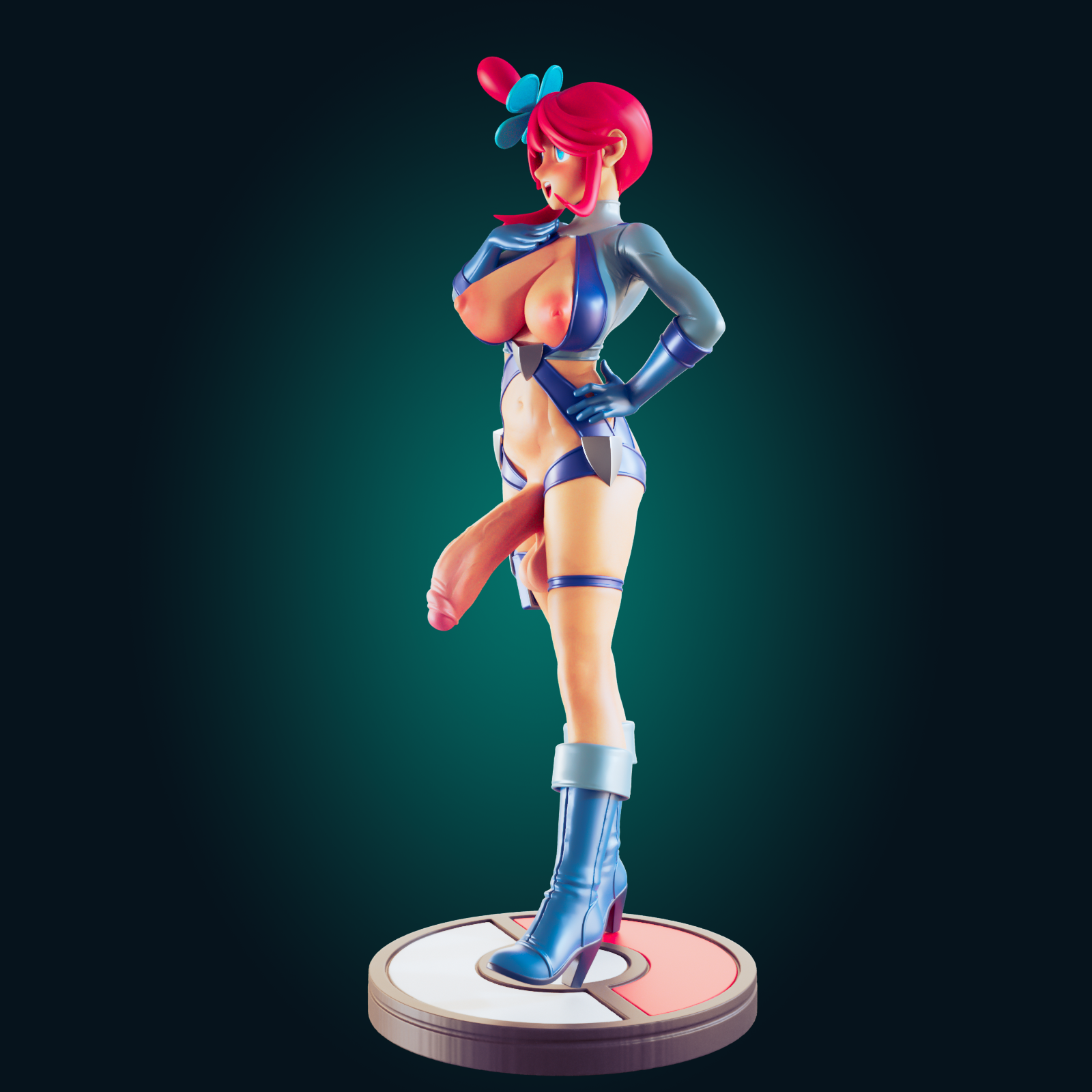 Skyla Trainer Statue | Pokemon Fan Art by Officer Rhu SFW,NSFW,Futa 3d printed statue,3d printed,3d printed figure,Skyla Trainer Statue,Pokemon Statue,futa statue,futa figurines,futanari figurines,futanari statue