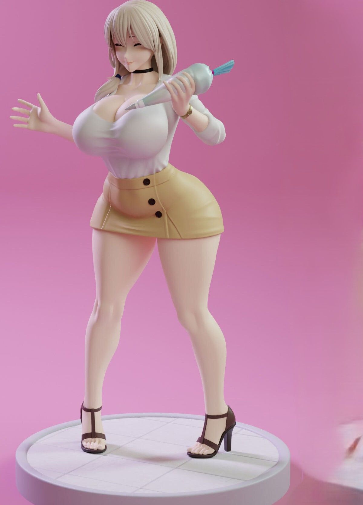 Uzaki Tsuki The Cooking Milf Statue | Uzaki Chan Fan Art by KiTNo SFW,NSFW 3d printed statue,3d printed figure,nsfw statue,Uzaki Chan statue,Uzaki Tsuki statue