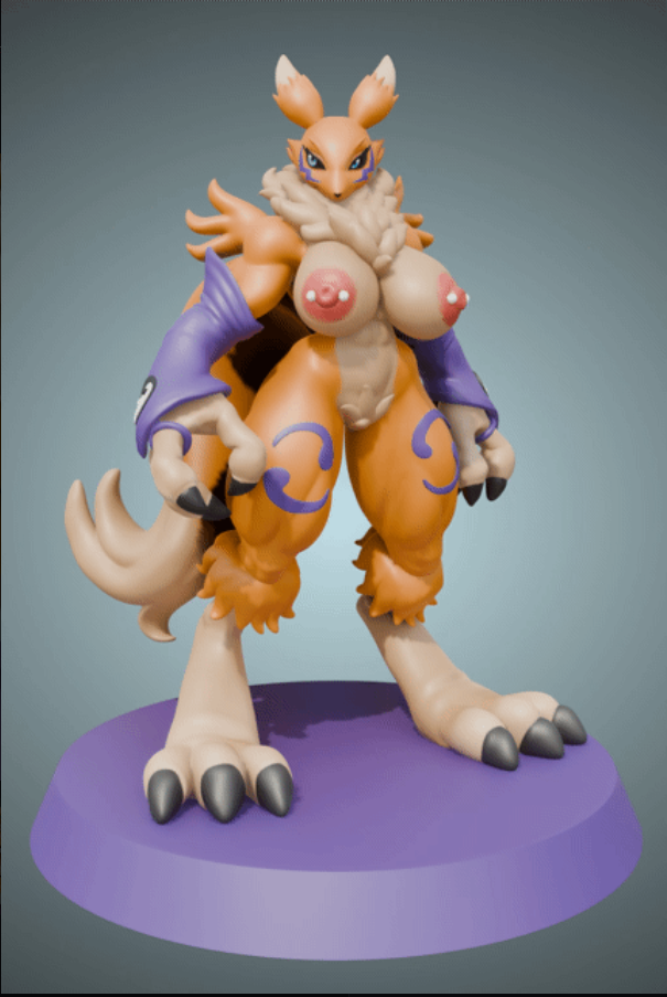 Renamon Statue | Digimon Fan Art by Heraldo Sculpt SFW,NSFW 3d printed statue,3d printed,Renamon Statue,Digimon Statue,furry statue,nsfw statue