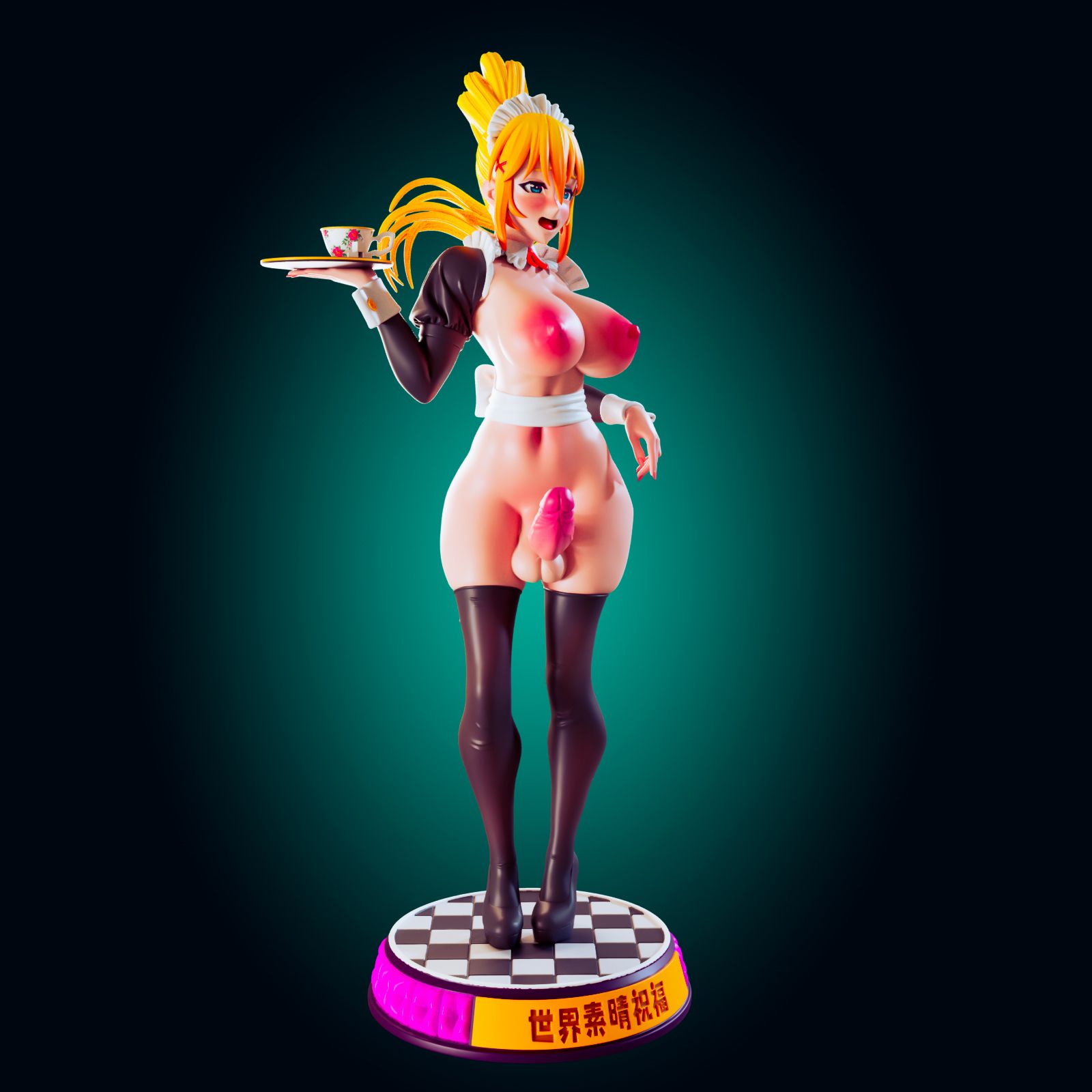 Darkness Maid Outfit Statue | Konosuba Fan Art by Officer Rhu SFW,NSFW,Futa 3d printed,Darkness statue,futa statue,Konosuba statue,furry statue,nsfw statue