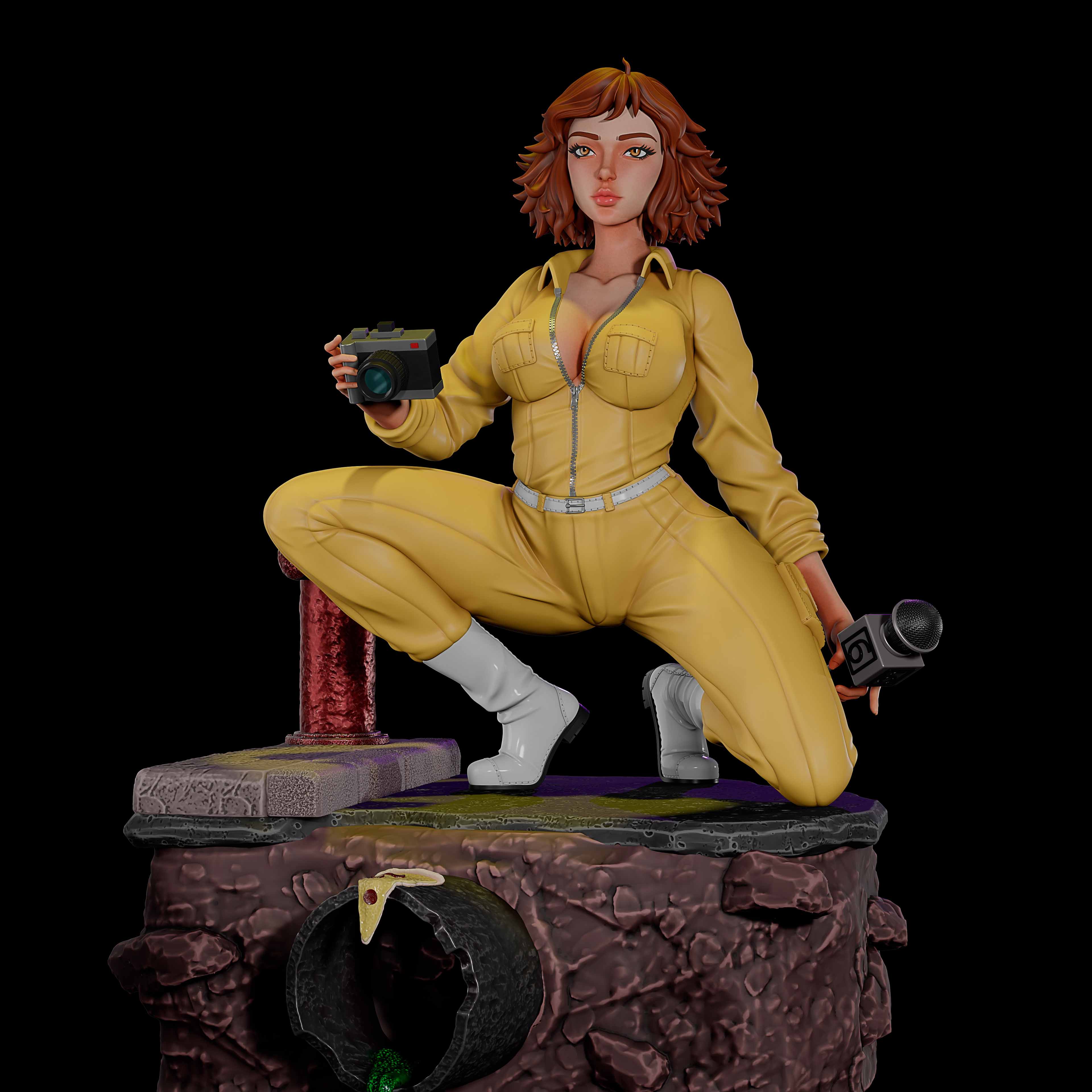April O'Neil Statue | Teenage Mutant Ninja Turtles Fan Art by Momoji3d SFW,NSFW 3d printed statue,3d printed,nsfw statue,Teenage Mutant Ninja Turtles statue,April O'Neil statue