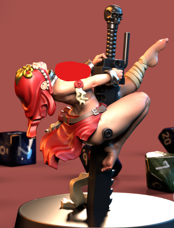 Repenting Chain Rider Miniature | DnD Fan Art by Jigglystix NSFW 3d printed,miniature,40k miniature,Repenting Chain Rider,3d printed miniature,nsfw miniature