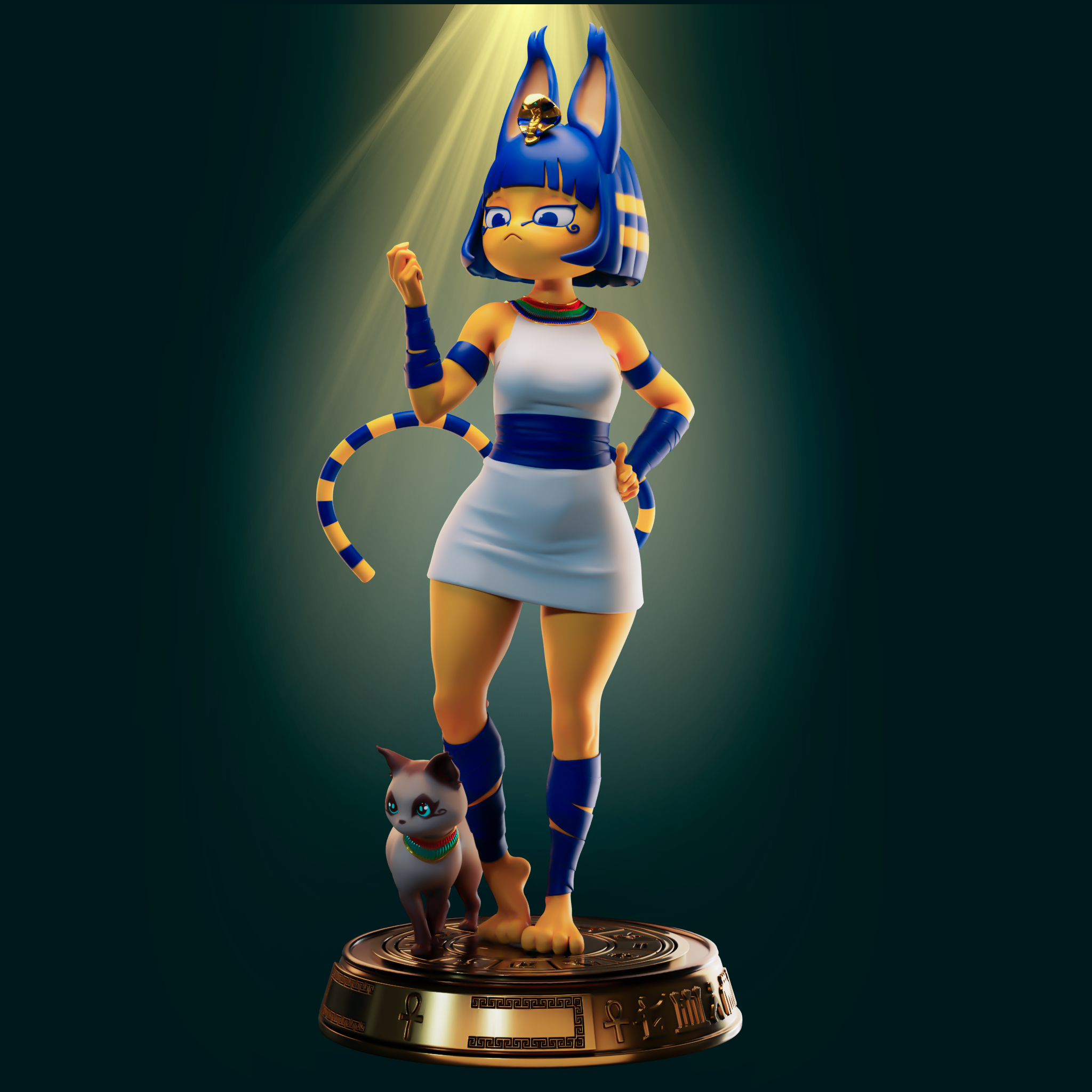 Ankha Statue | Animal Crossing Fan Art by Officer Rhu SFW,NSFW 3d printed statue,3d printed,nsfw statue,furry statue,Ankha Statue,Animal Crossing Statue