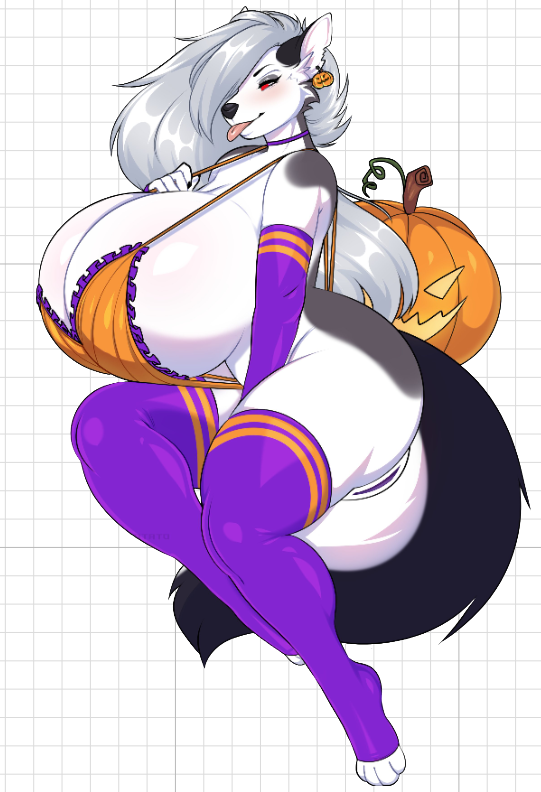 Loona Halloween V2 Sticker | Helluva Boss Vinyl Sticker NSFW furry sticker,loona sticker,loona nsfw,NSFW stickers,Helluva Boss,Halloween sticker