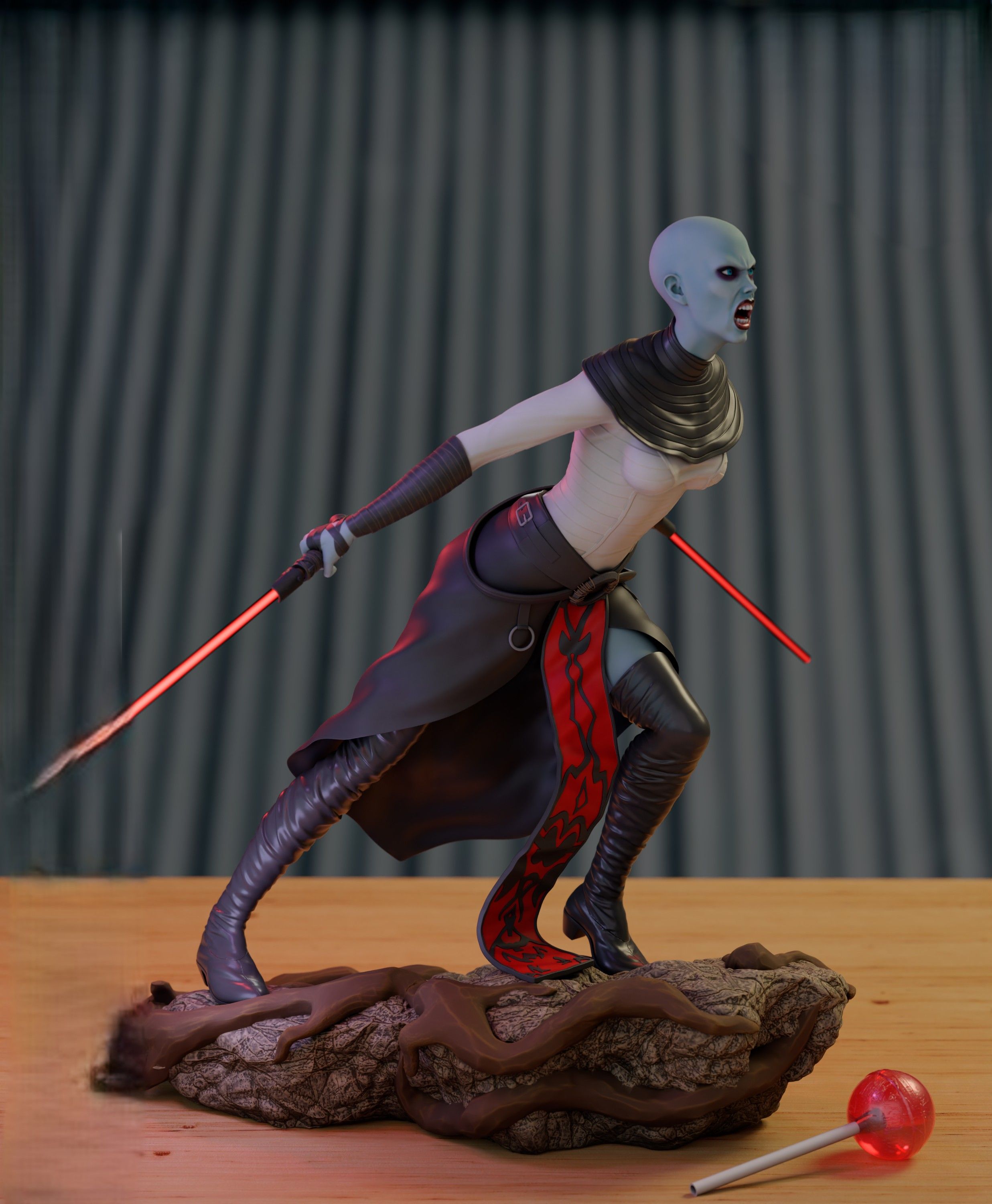 Asajj Ventress Statue | Star Wars Fan Art by TrickorTreat3D SFW 3d printed,3d printed statue,Asajj Ventress statue,Star Wars statue