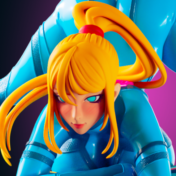 Samus Aran Jack - O Pose Statue | Metroid Fan Art by Officer Rhu SFW,NSFW,Futa 3d printed,Samus Aran statue,futa statue,Metroid statue,furry statue,nsfw statue