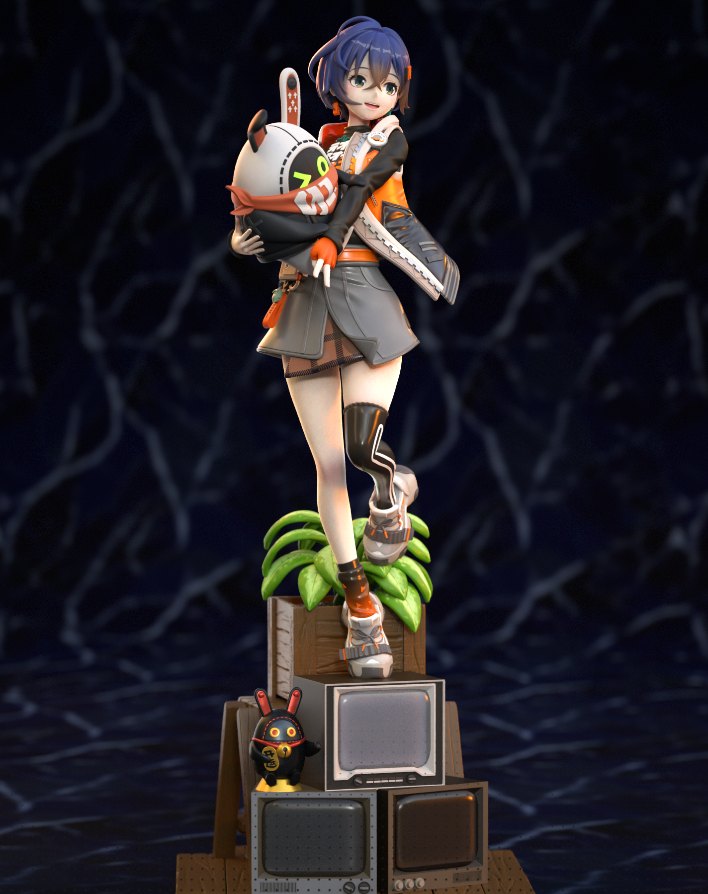 Belle Statue | Zenless Zone Zero Fan Art by Neko Figurines SFW 3d printed statue,Zenless Zone Zero,3d printed,Belle Statue,3d printed figure