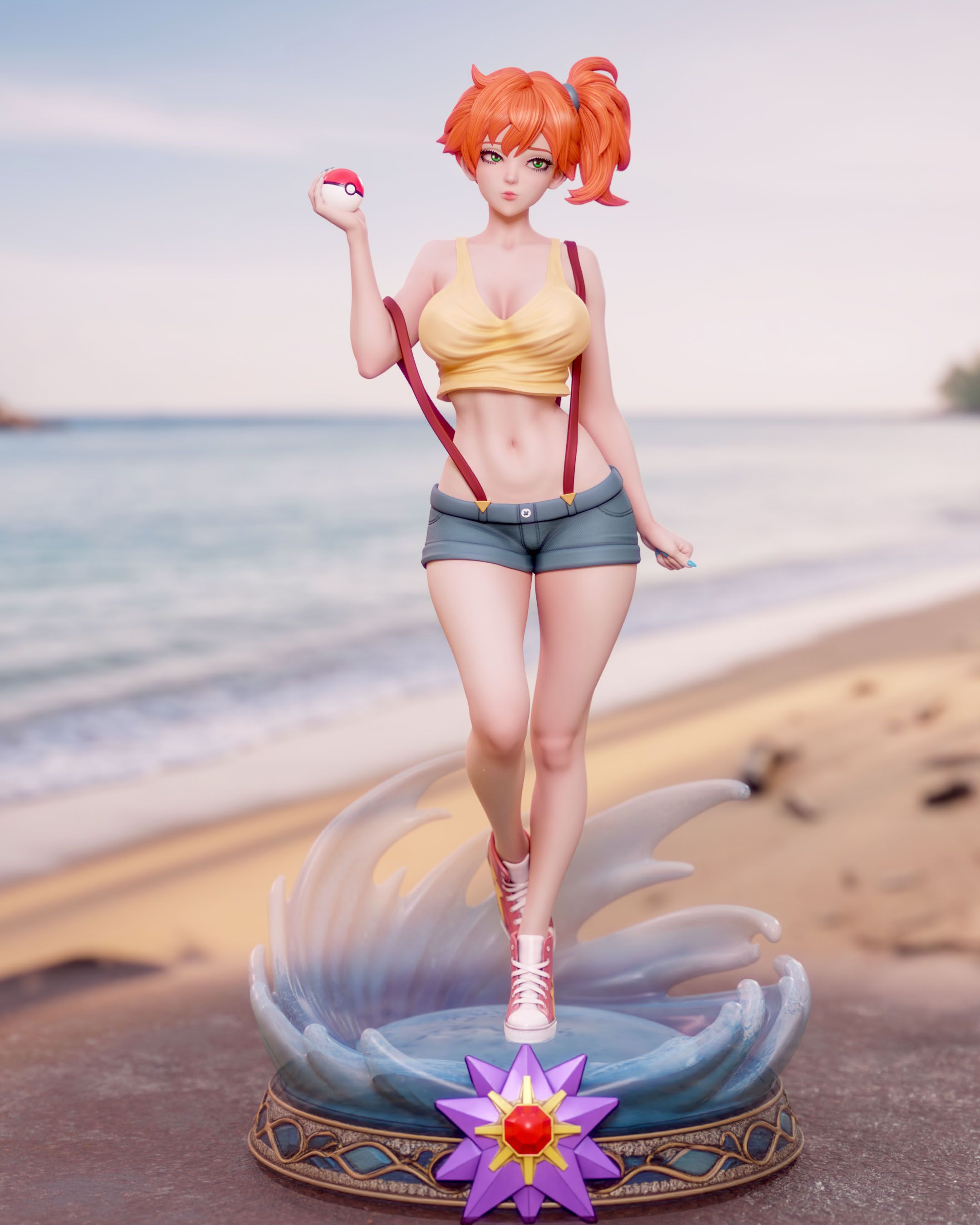 Misty Statue | Pokemon Fan Art by Momoji3d SFW,NSFW 3d printed statue,3d printed,nsfw statue,pokemon statue,Misty statue