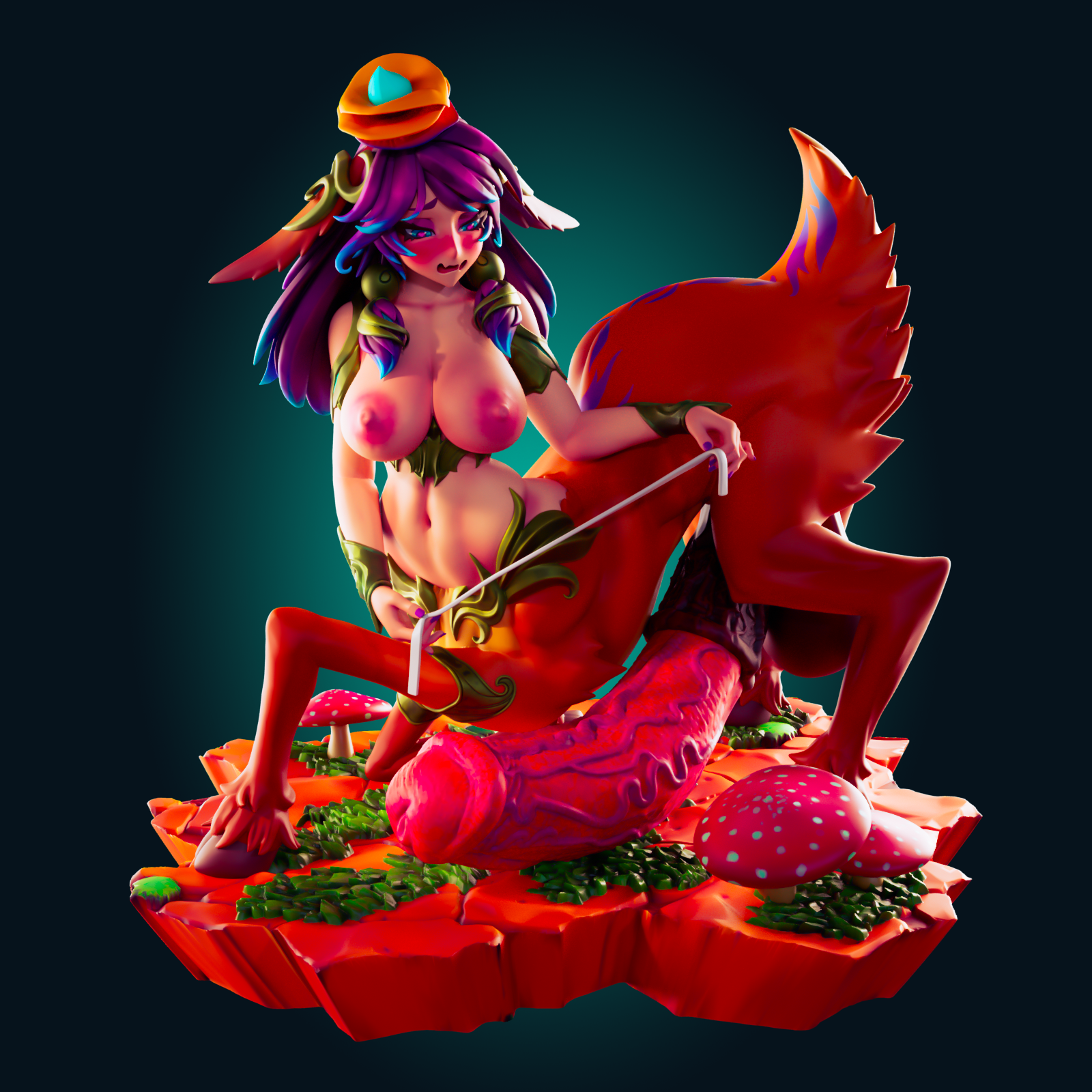 Lillia Fae Fawn Statue | League of Legends Fan Art by Officer Rhu SFW,NSFW,Futa 3d printed,Lillia Fae Fawn statue,futa statue,League of Legends statue,furry statue,nsfw statue