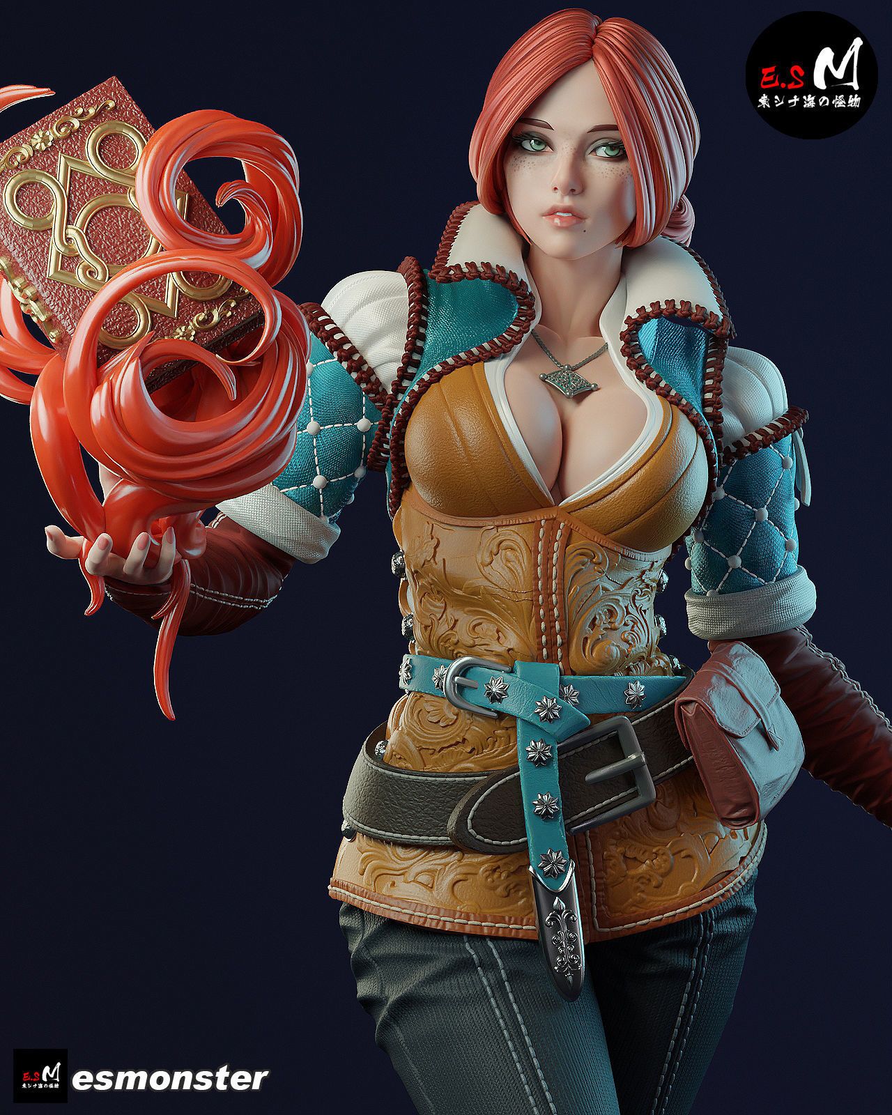 Estatua Triss Merigold | The Witcher Fan art por E.S Monster SFW,NSFW 3d printed statue,3d printed,nsfw statue,3d printed figure,Triss Merigold Statue,The Witcher Statue 