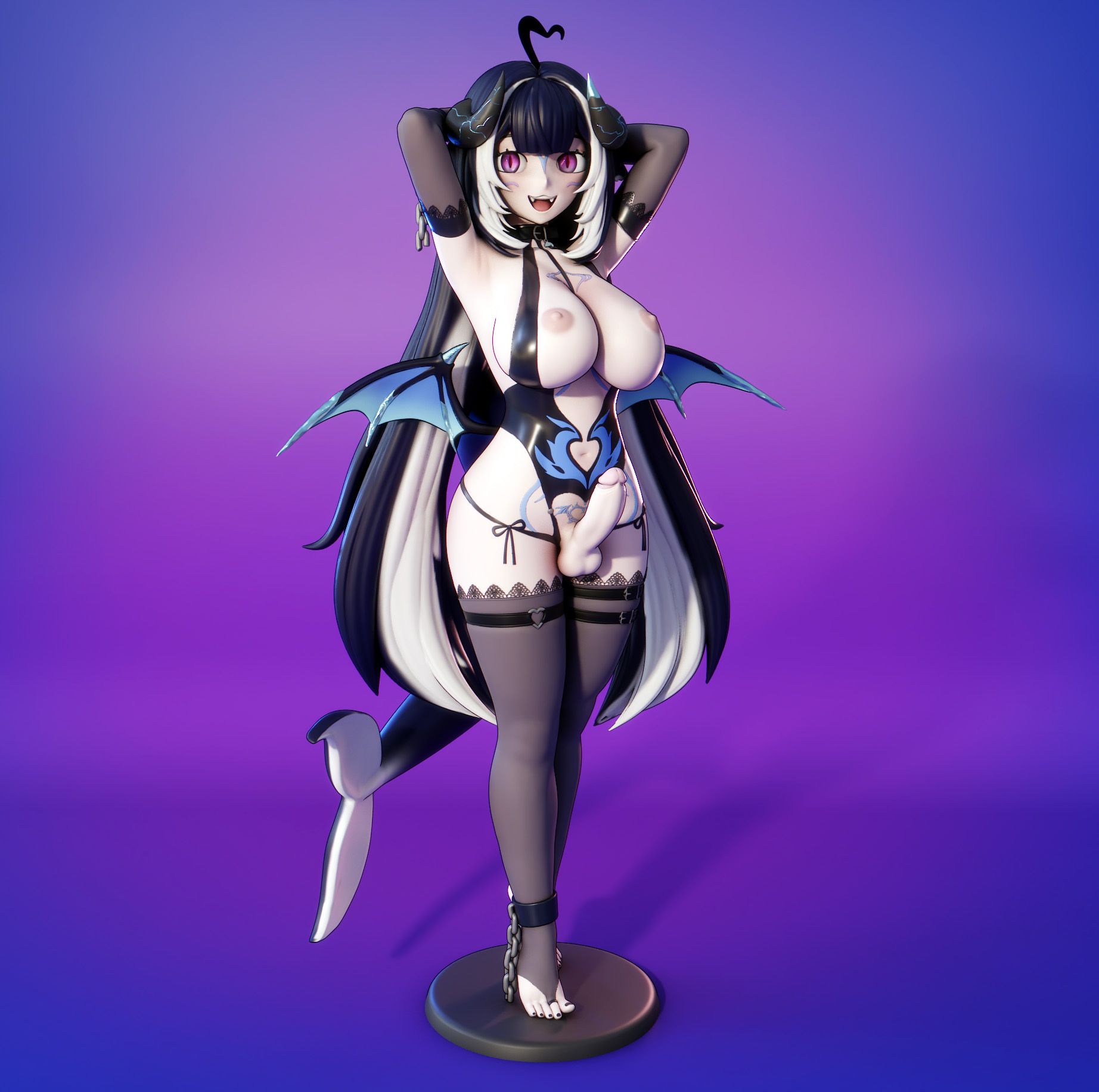 Succubus Shylily Statue | Vtuber Fan Art by FunserviceSTL SFW,NSFW,Futa 3d printed,3d printed statue,nsfw statue,futa statue,Succubus Shylily Statue,Vtuber Statue,futa figurines,futanari figurines,futanari statue