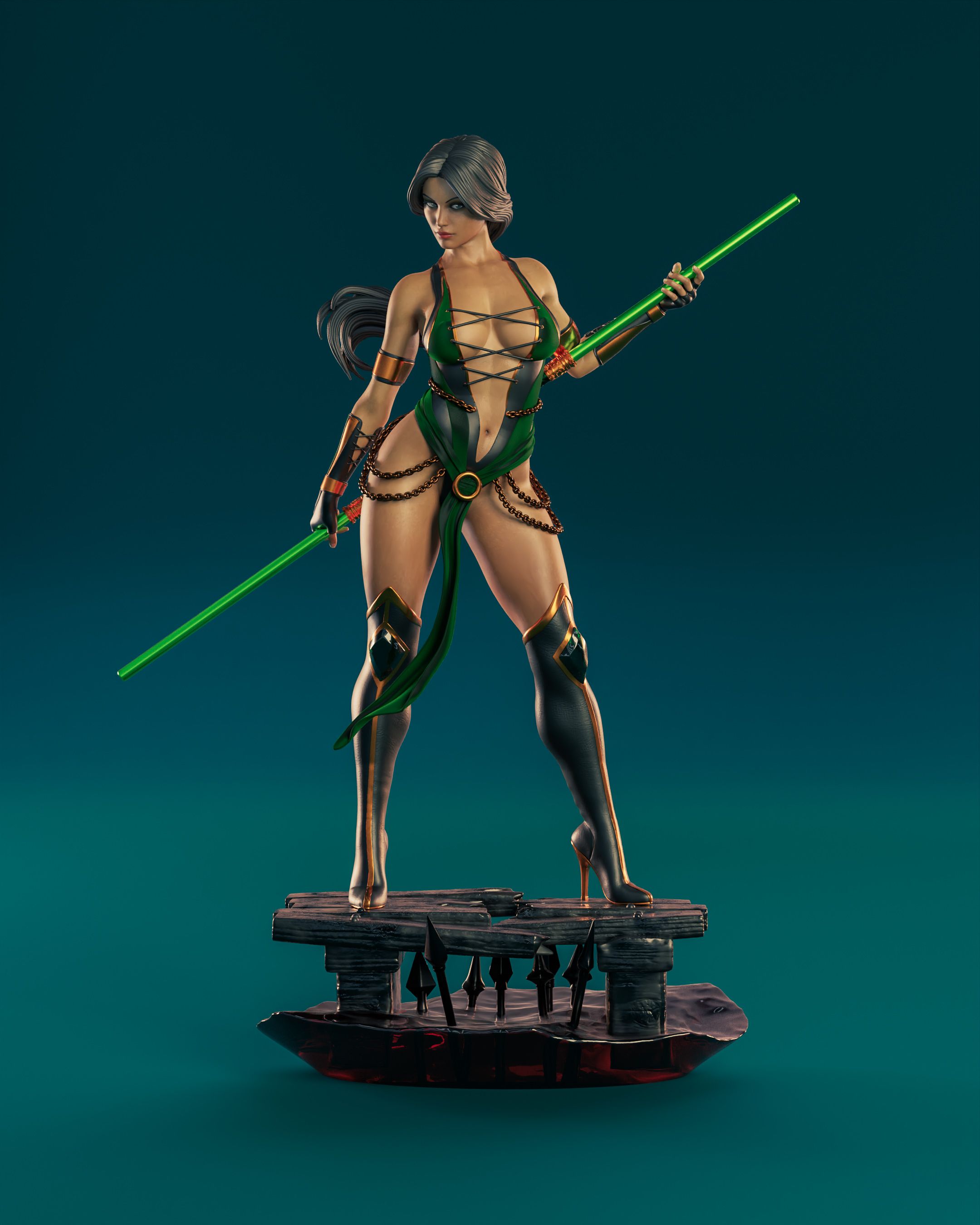 Jade Statue | Mortal Kombat Fan Art by Abe3D SFW,NSFW 3d printed statue,nsfw statue,jade,mortal kombat,3d printed figure,3d printed