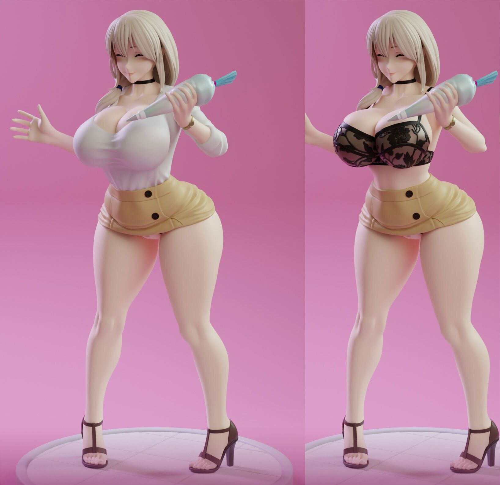 Uzaki Tsuki The Cooking Milf Statue | Uzaki Chan Fan Art by KiTNo SFW,NSFW 3d printed statue,3d printed figure,nsfw statue,Uzaki Chan statue,Uzaki Tsuki statue