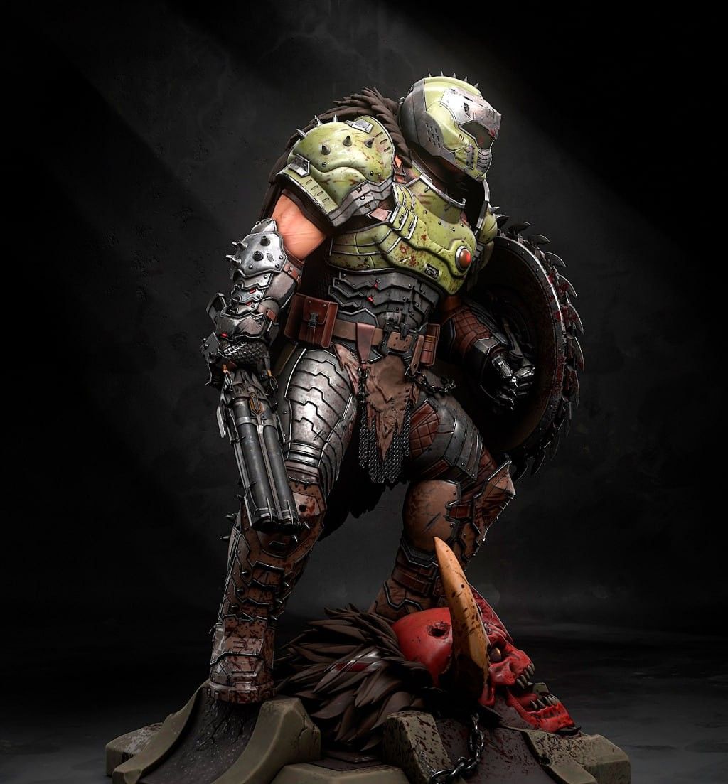 Doomguy Statue | Doom Fan Art by H3LL SFW null