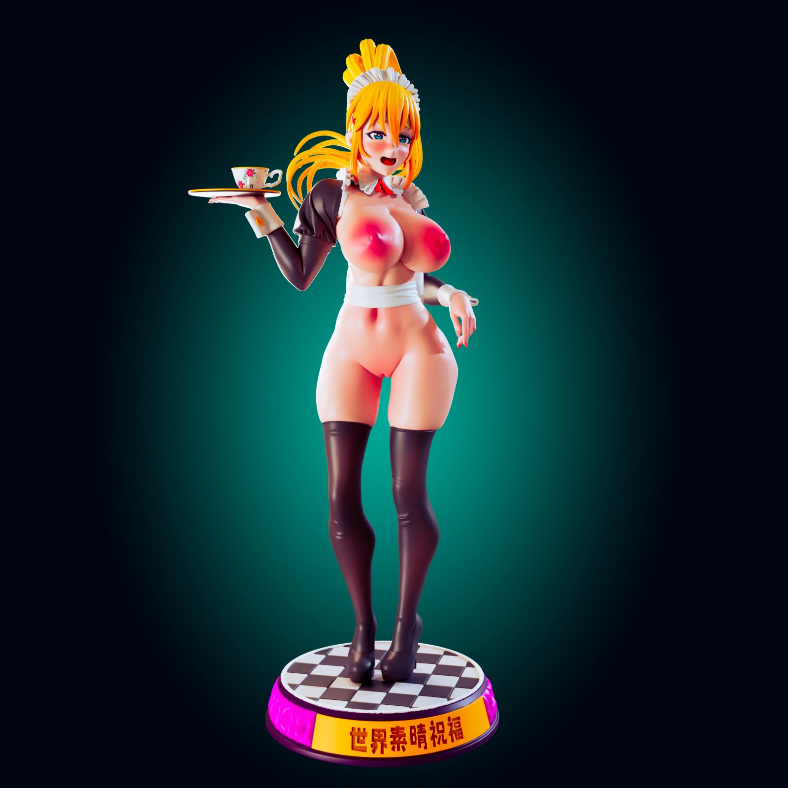 Darkness Maid Outfit Statue | Konosuba Fan Art by Officer Rhu SFW,NSFW,Futa 3d printed,Darkness statue,futa statue,Konosuba statue,furry statue,nsfw statue