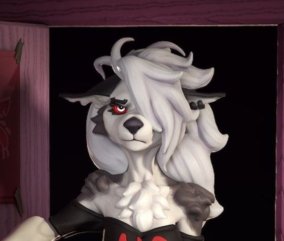 Loona Open The Door Statue | Helluva Boss Fan Art by juicehok SFW,NSFW,Futa 3d printed,3d printed statue,Loona Statue,Helluva Boss,furry statue,nsfw statue,futa statue