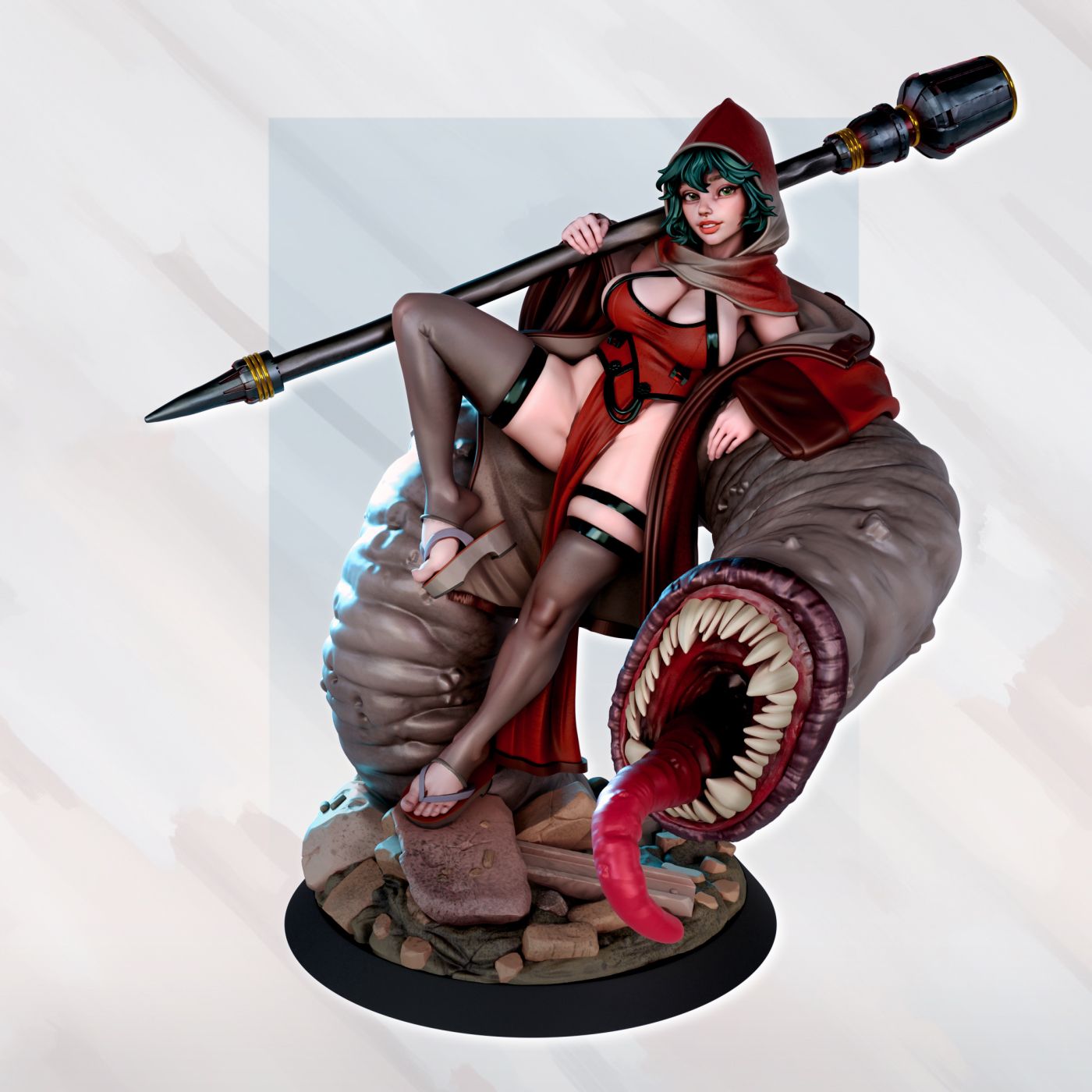 Shae Haren Worm Tamer Miniature | DnD Fan Art by Gaz Minis SFW,NSFW 3d printed,miniature,dnd miniature,Shae Haren Worm Tamer,3d printed miniature,nsfw miniature