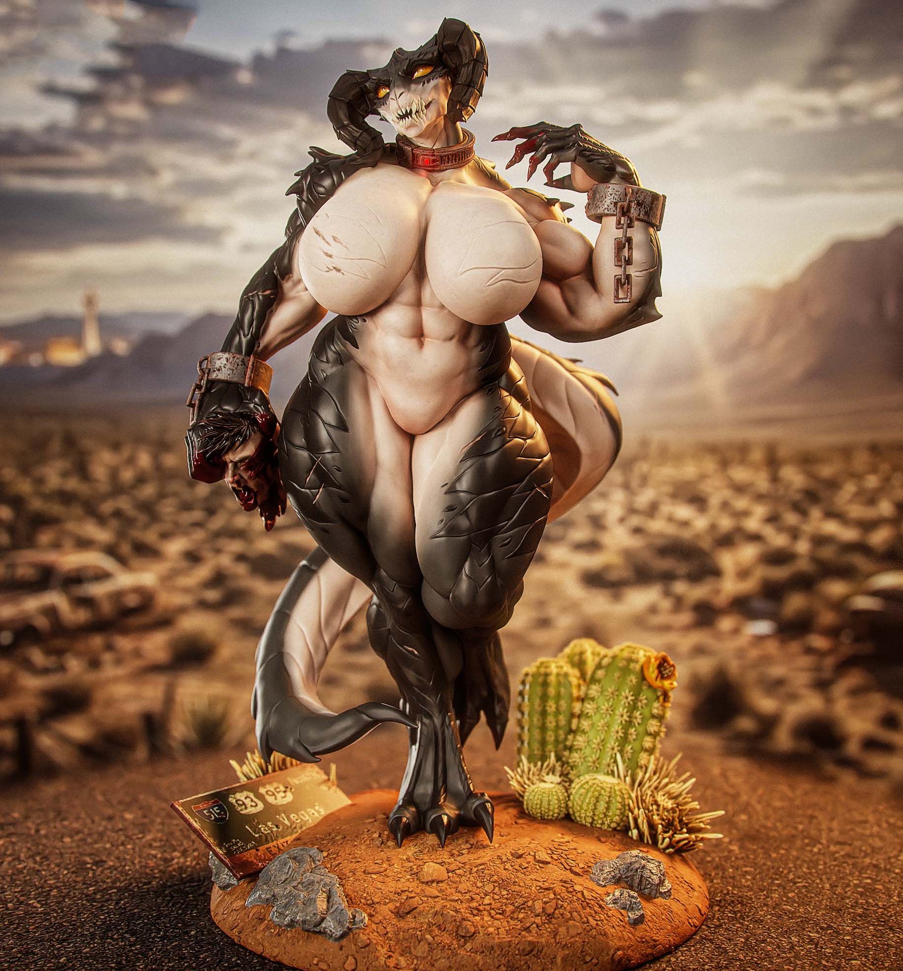 Deathclaw Furry Statue | Fallout Fan Art by Gatsu SFW,NSFW,Futa 3d printed statue,3d printed,nsfw statue,futa statue,Deathclaw Statue,Fallout statue,futa figurines,futanari figurines,futanari statue,furry statue