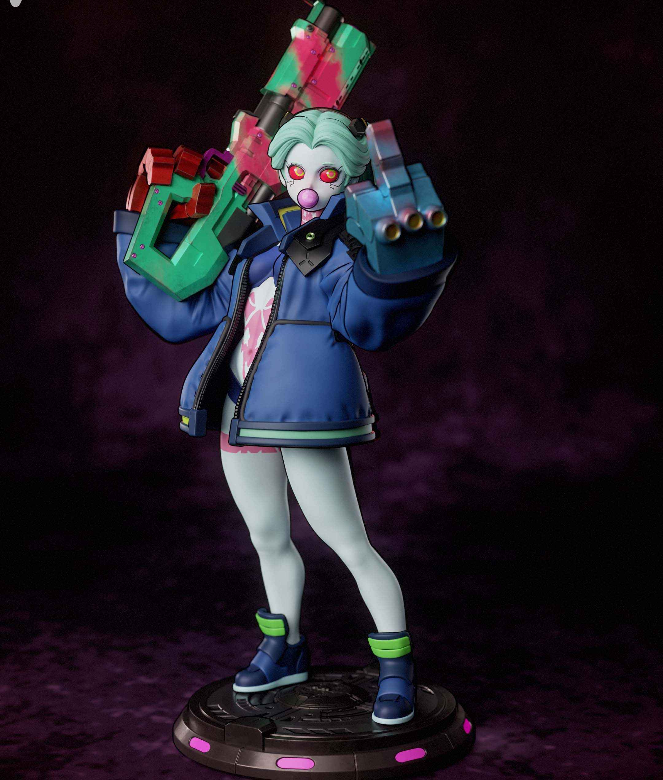 Rebecca Statue | Cyberpunk Edgerunners Fan Art by Gatsu SFW,NSFW,Futa 3d printed statue,3d printed,nsfw statue,futa statue,Rebecca Statue,Cyberpunk Edgerunners statue,futa figurines,futanari figurines,futanari statue,furry statue