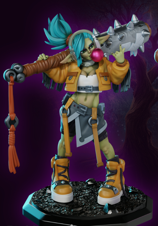 Clubber Laine Goblin Miniature | DnD Fan Art by Gaz Minis SFW 3d printed,miniature,dnd miniature,Clubber Laine Goblin,3d printed miniature