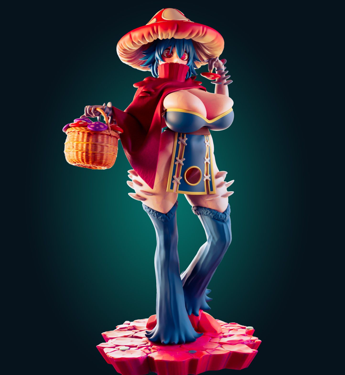 Statua Red Mushroom Girl Furry | Monster Girl Fan art di Officer Rhu SFW,NSFW,Futa 3d printed statue,3d printed,3d printed figure,Red Mushroom Girl Statue,Monster Girl Statue,nsfw statue,furry statue,futanari figurines,futanari statue,futa figurines,futa statue