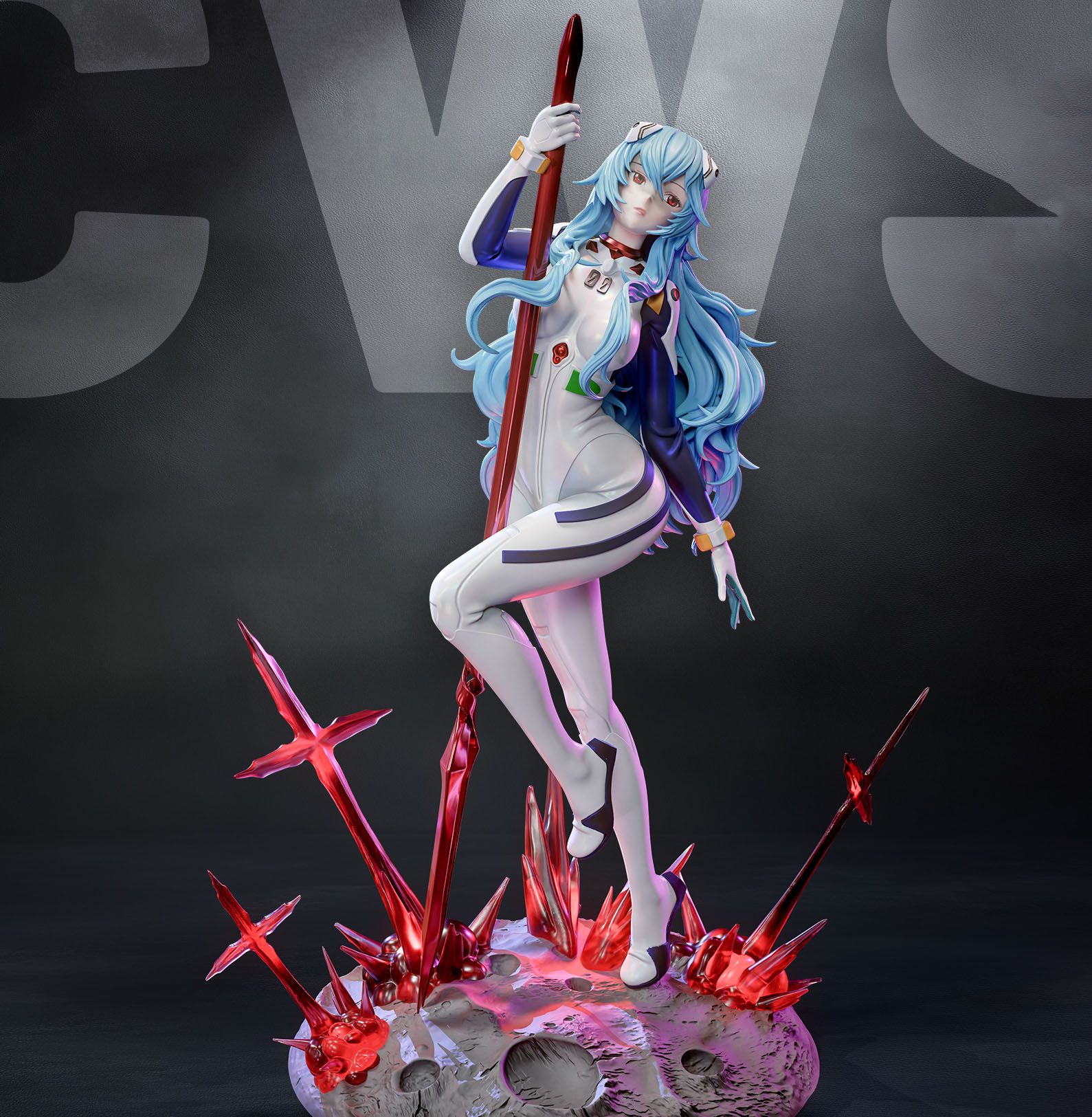 Rei Ayanami Statue | Evangelion Fan Art by CW Studios SFW,NSFW 3d printed statue,Evangelion statue,3d printed,Rei Ayanami Statue,3d printed figure,nsfw statue