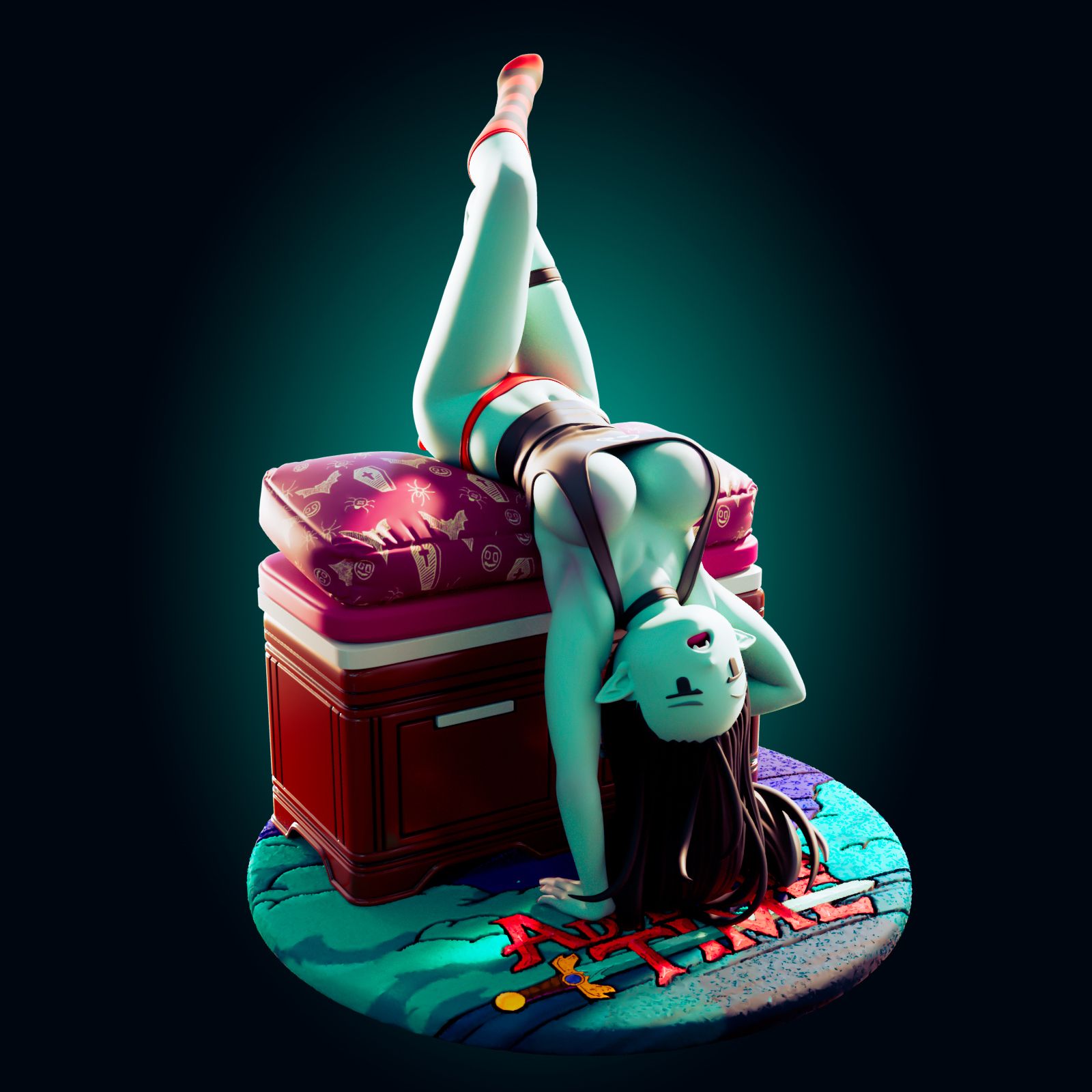 Marceline Vampire Statue | Adventure Time Fan Art by Officer Rhu SFW,NSFW,Futa 3d printed,Marceline Vampire statue,futa statue,Adventure Time statue,furry statue,nsfw statue