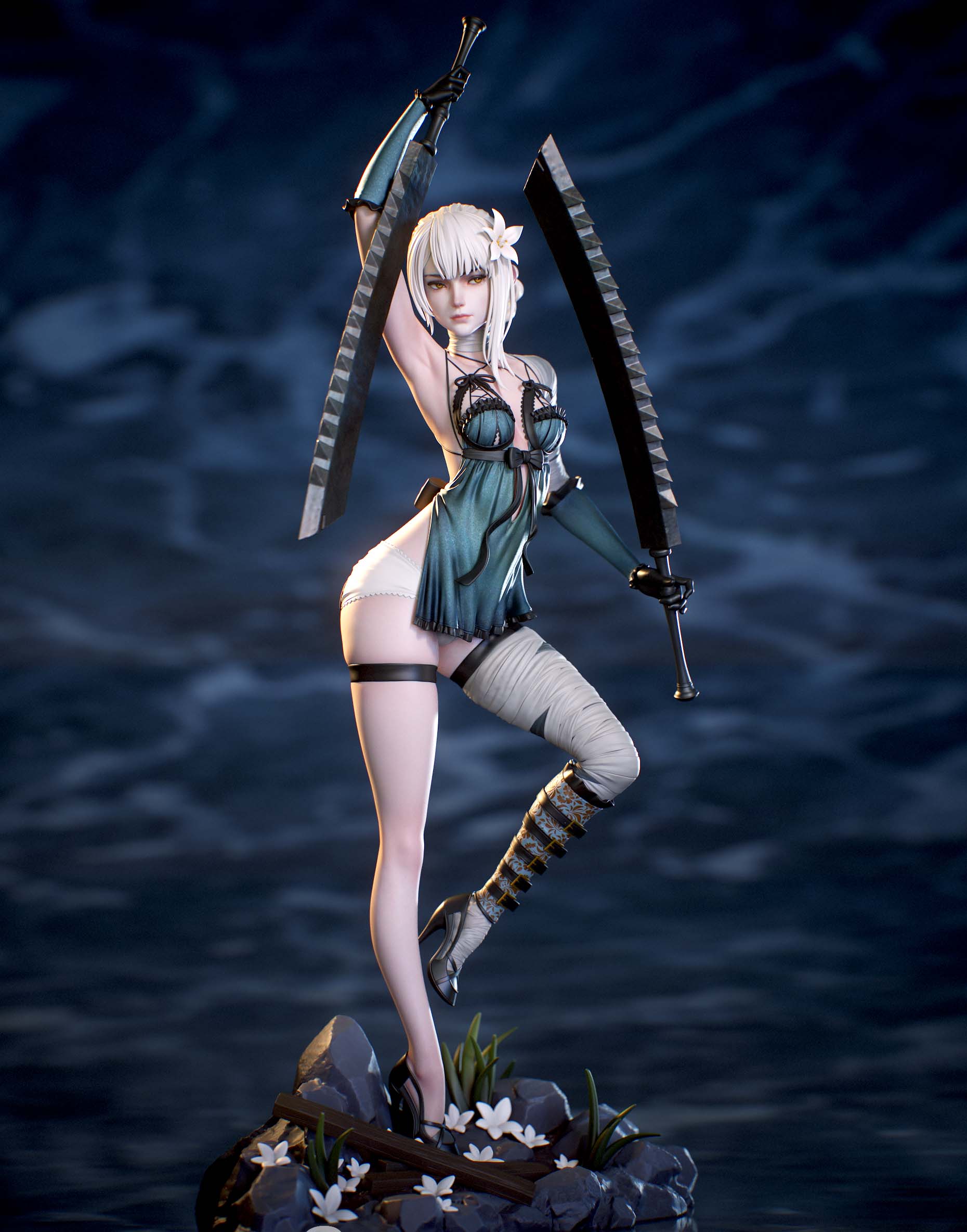 Kaine Statue | NieR: Automata Fan Art by Kuru Figure SFW 3d printed statue,NieR: Automata statue,Kaine statue,3d printed figure,3d printed