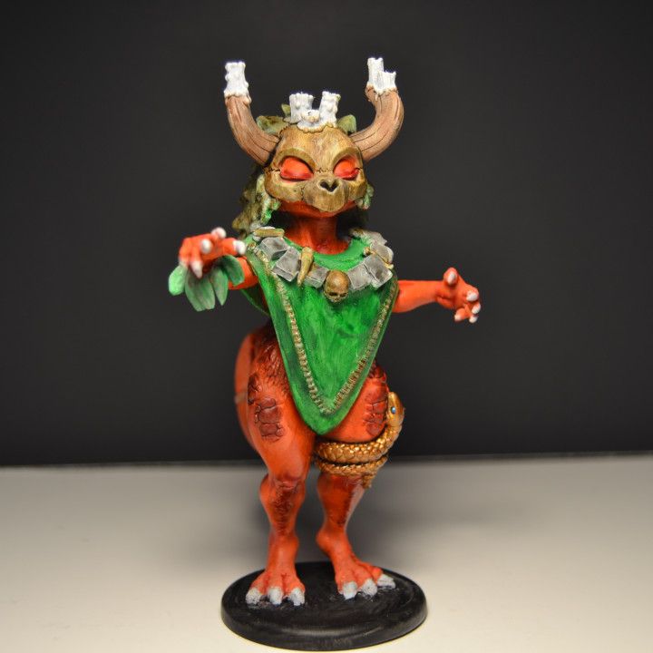 Moon Forest Witch Kobold Miniature | DnD Fan Art by Jigglystix SFW,NSFW 3d printed,miniature,dnd miniature,Moon Forest Witch Kobold,3d printed miniature,nsfw miniature