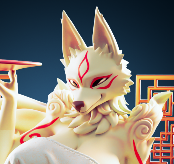 Amaterasu Thick Furry Statue | Okami Fan Art by Officer Rhu SFW,NSFW,Futa 3d printed statue,3d printed,3d printed figure,Amaterasu Thick Statue,Okami Statue,nsfw statue,futa statue,furry statue