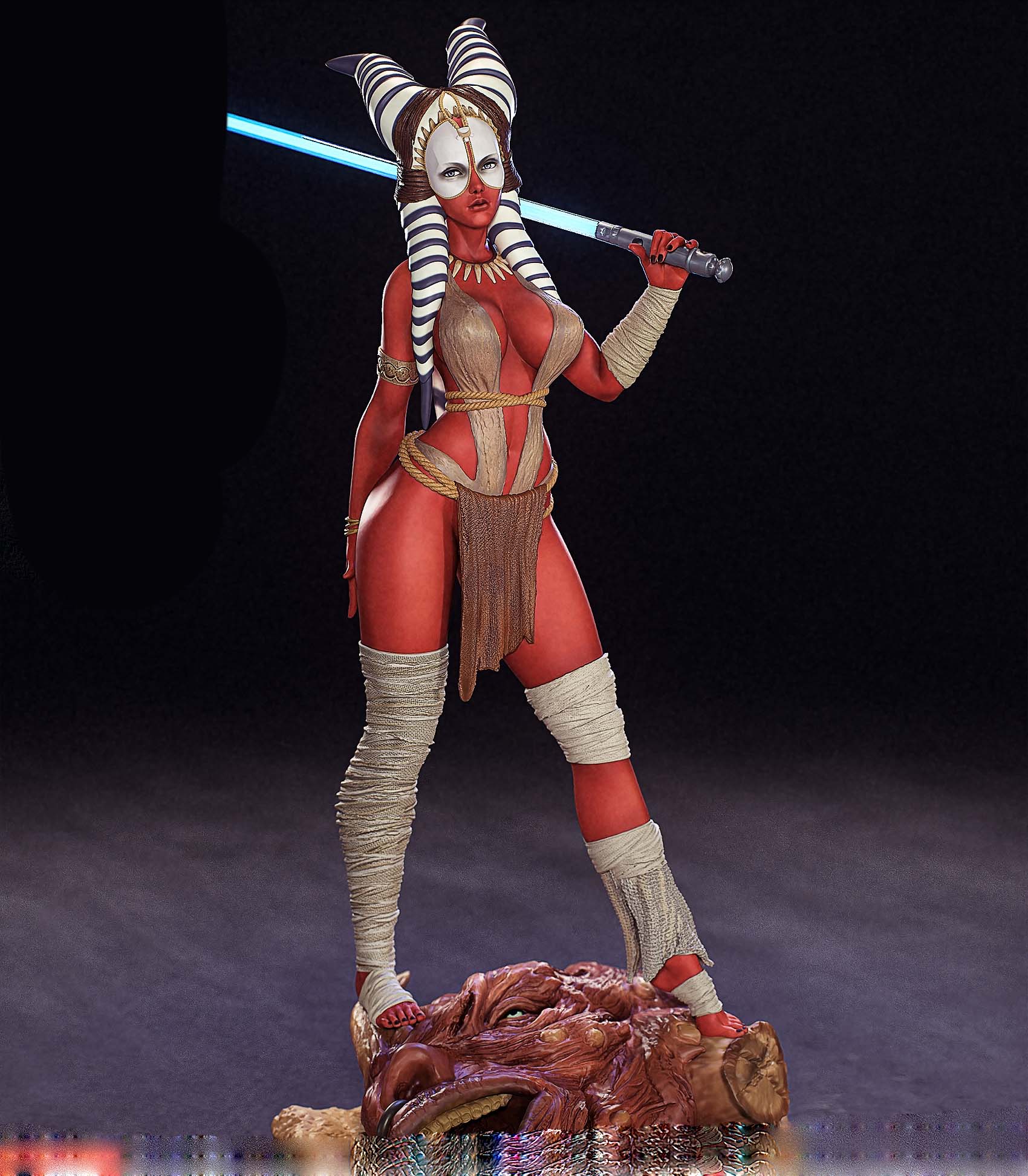 Shaak-Ti Statue | Star Wars Fan Art by PEACHFIGURE SFW,NSFW 3d printed,3d printed statue,Shaak-Ti statue,Star Wars statue,nsfw statue