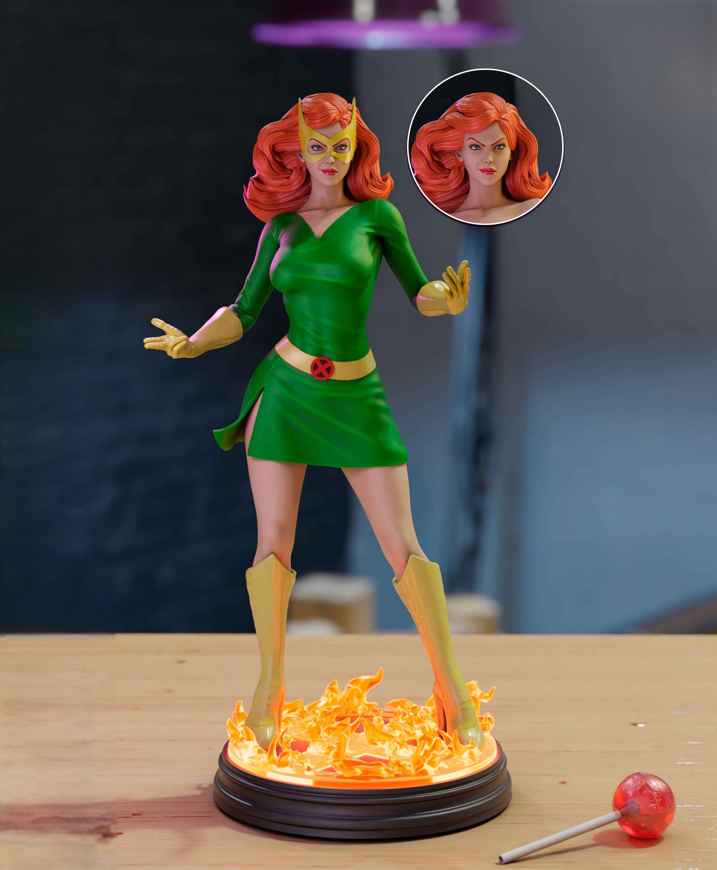 Jean Grey Statue | X-Men Fan Art by TrickorTreat3D SFW,NSFW 3d printed,3d printed statue,Jean Grey statue,marvel statue,nsfw statue